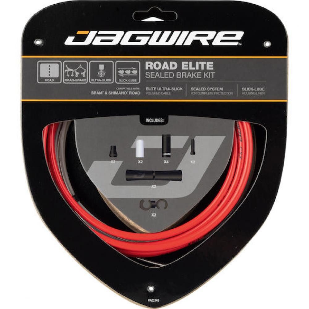 Jagwire Bremszug Jagwire Road Elite Sealed Bremszugset Rot - Sealed Brake für SRAM & Sh