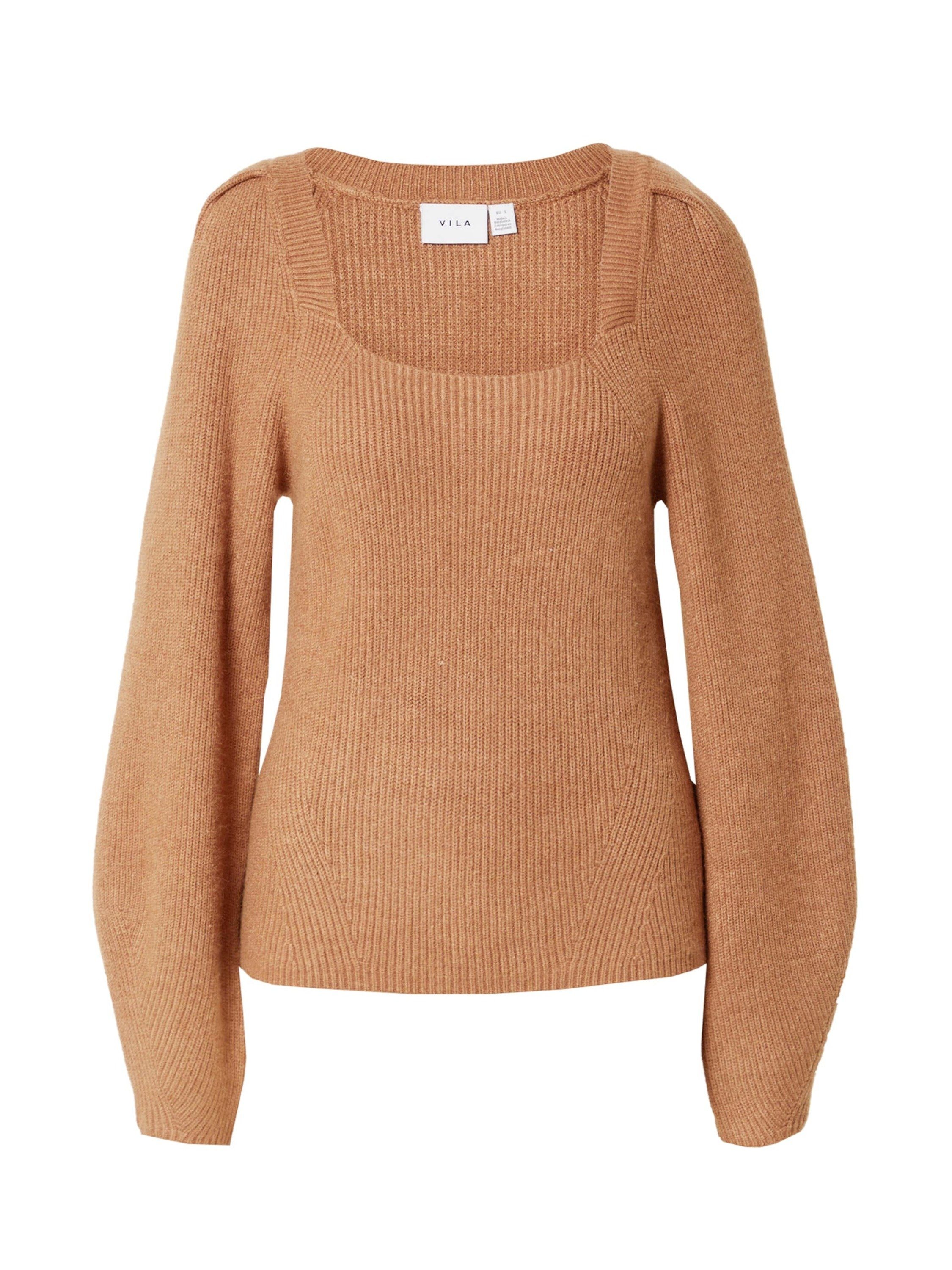 Vila Details Plain/ohne (1-tlg) Strickpullover RIL