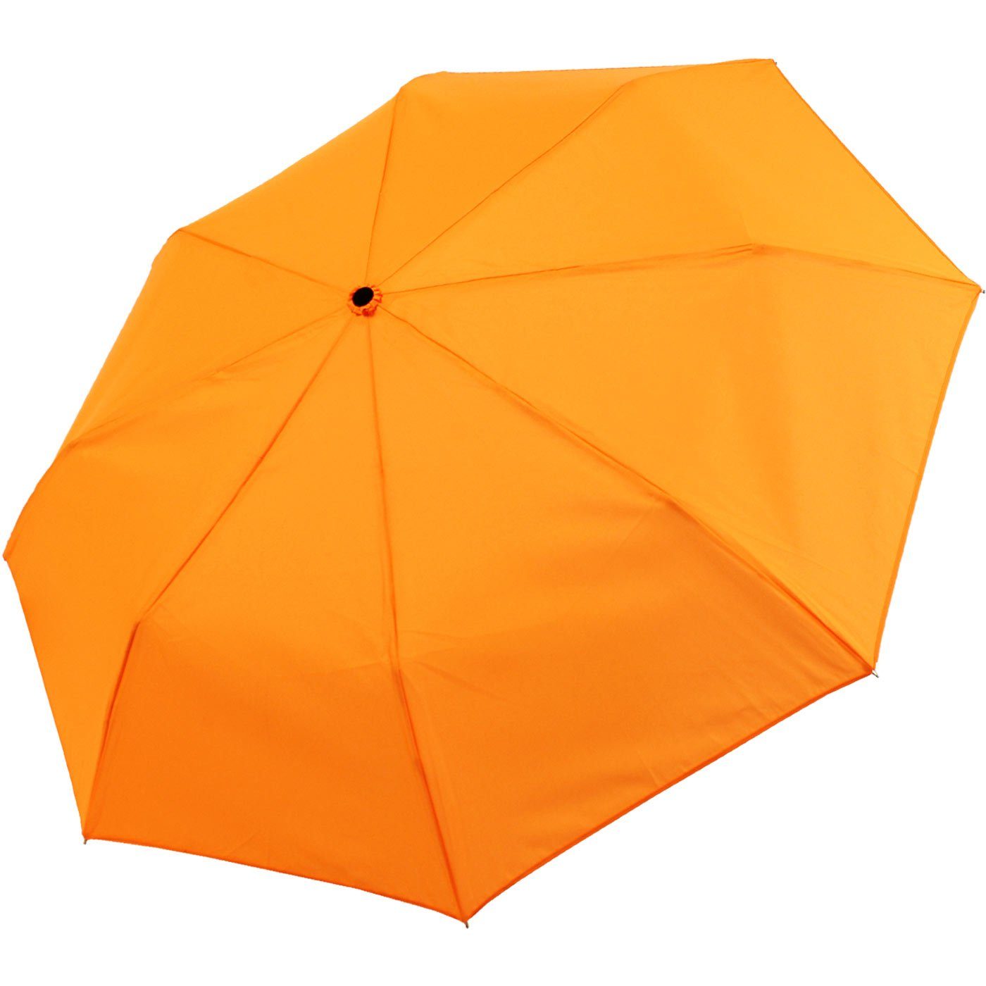 iX-brella Taschenregenschirm Mini großem - leicht, Dach Ultra mit extra neon-orange farbenfroh Light 