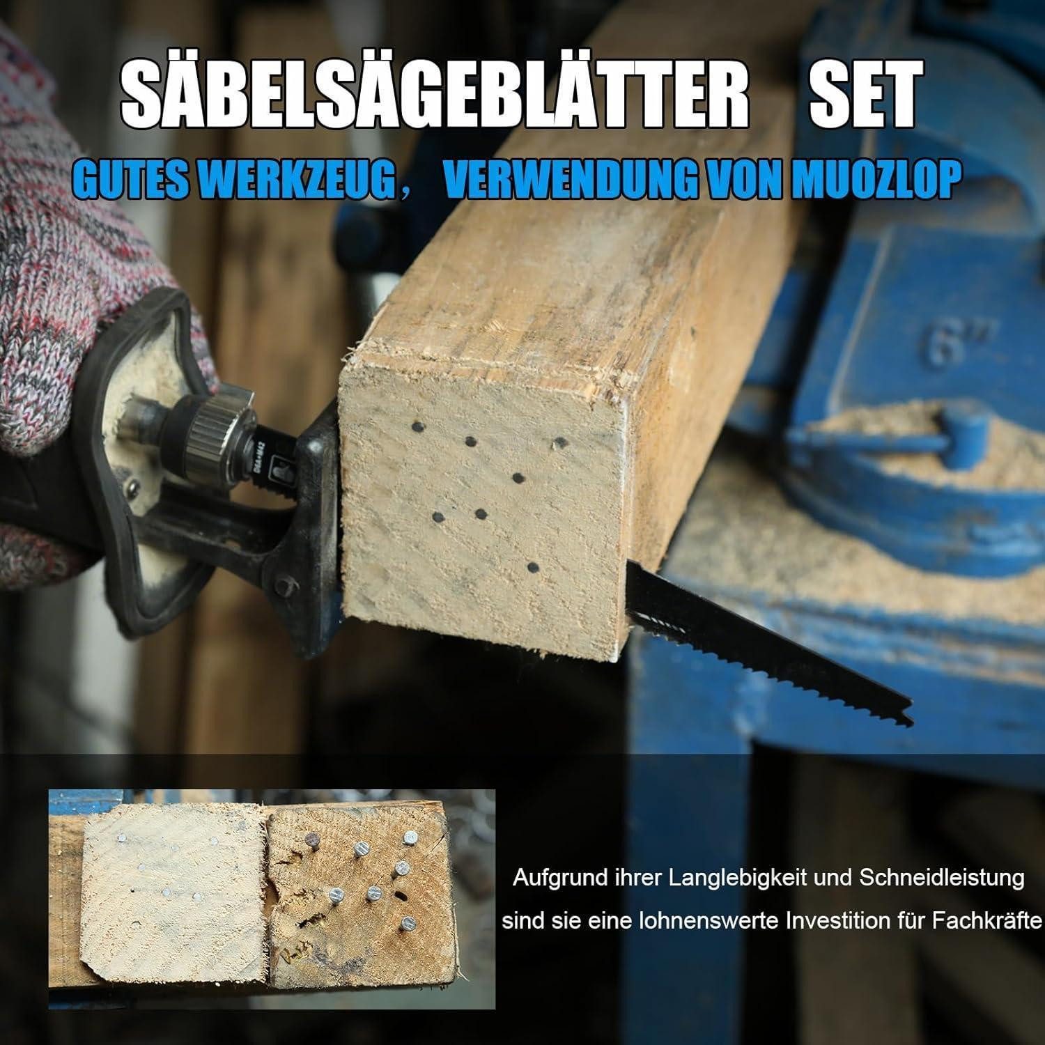 LuxusKollektion Säbelsägeblatt Säbelsägeblätter 300mm 6 12 TPI 5 Pack Set Holz 6-12TPI 300mm 5