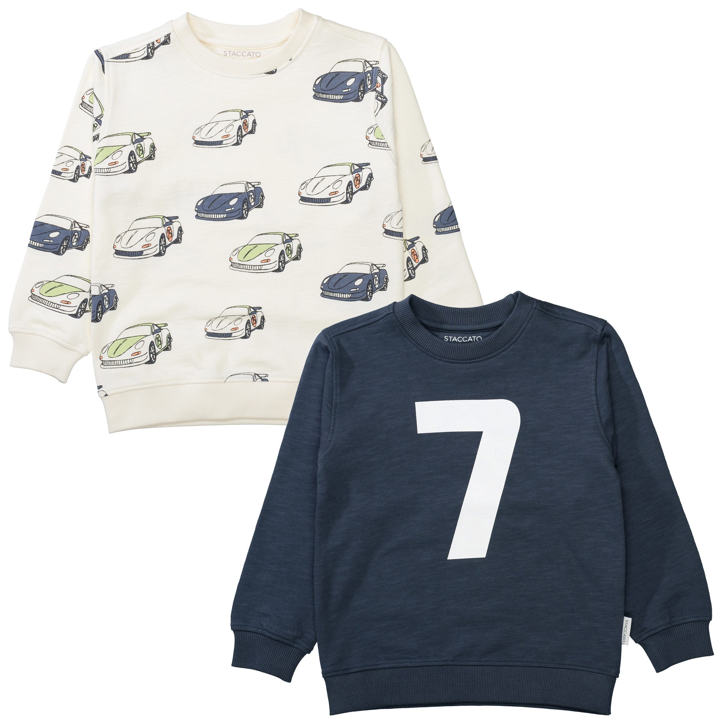 STACCATO Sweatshirt (2-tlg) 2er Pack, Auto-Motive und Zahlenprint für Boys