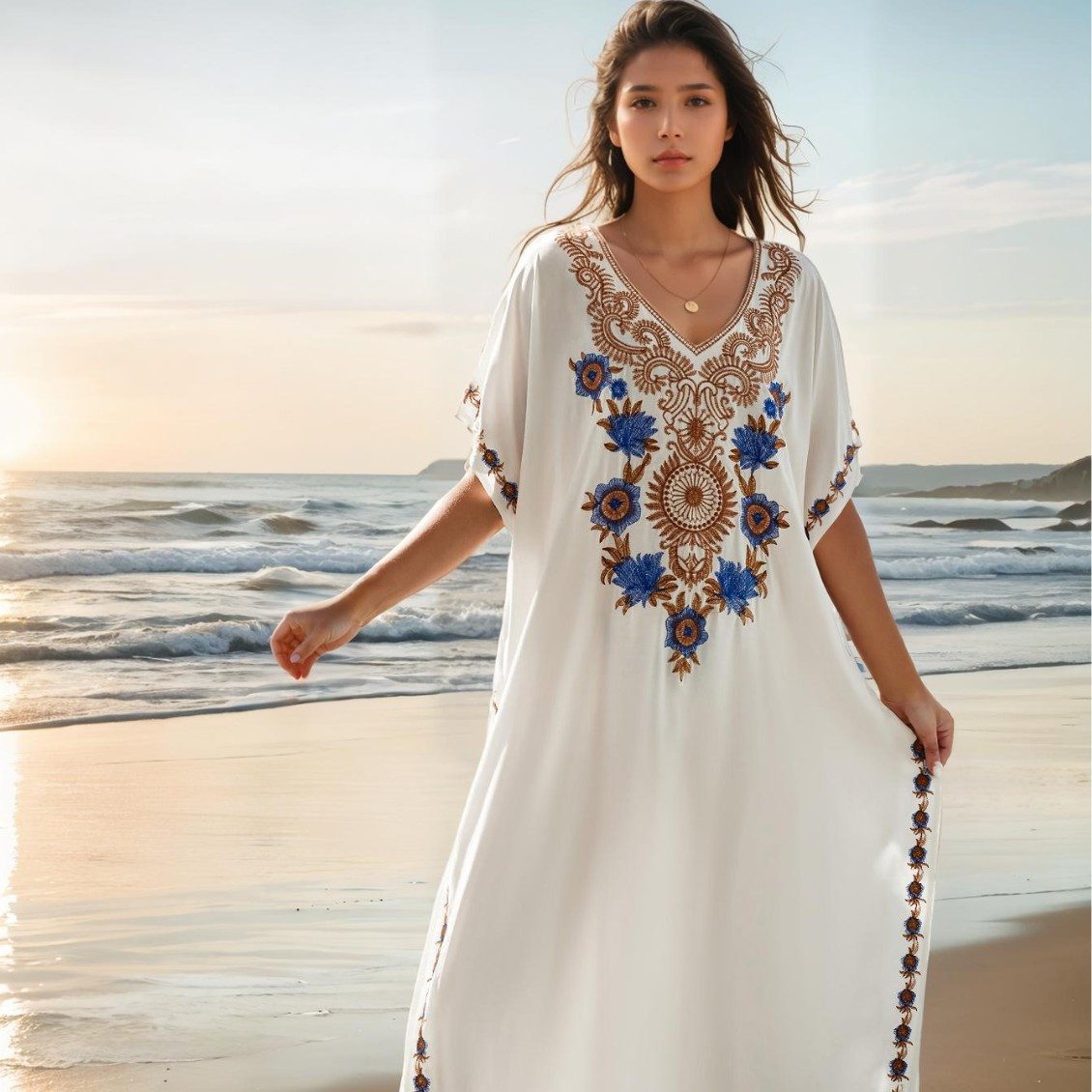 RWEUOQ Blusenkleid Damen Elegante Strandponcho Ethnischer günstig online kaufen