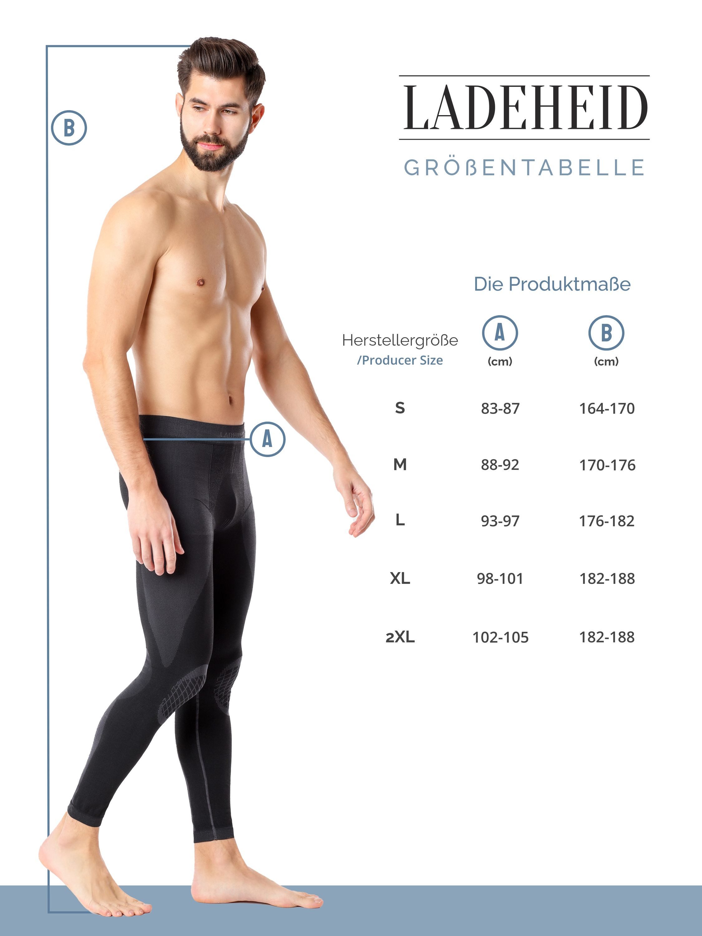 Ladeheid Funktionsunterhose Herren Funktionsunterwäsche lange Unterhose Thermoaktiv LAGI002 (1-St) – Bild 3 von 5