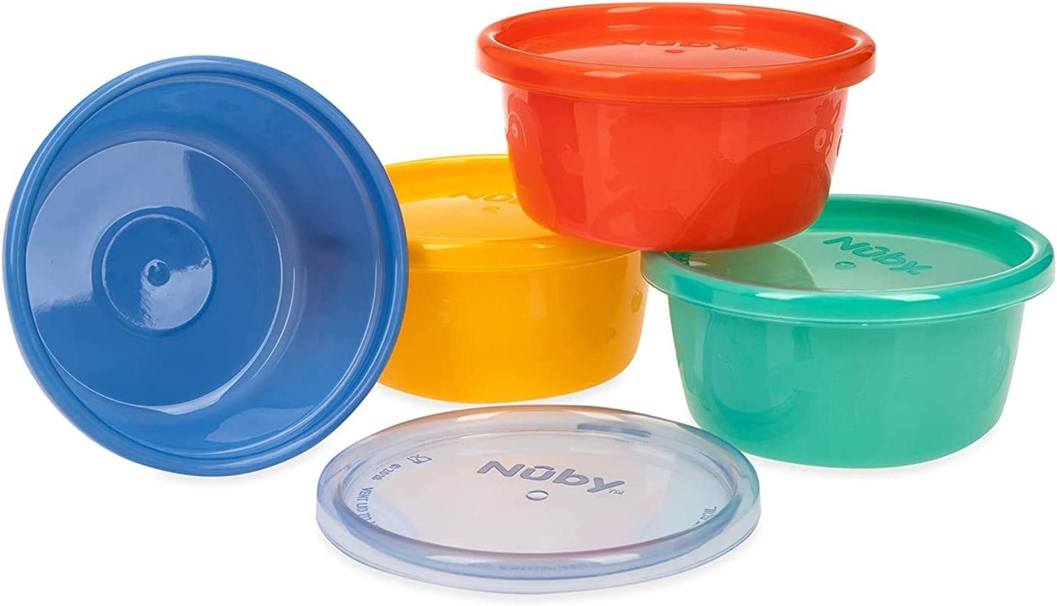 Nuby Servierschüssel Nuby Picknick Schälchen mit Deckel 240 ml Schale Schüsseln 4-er Pack