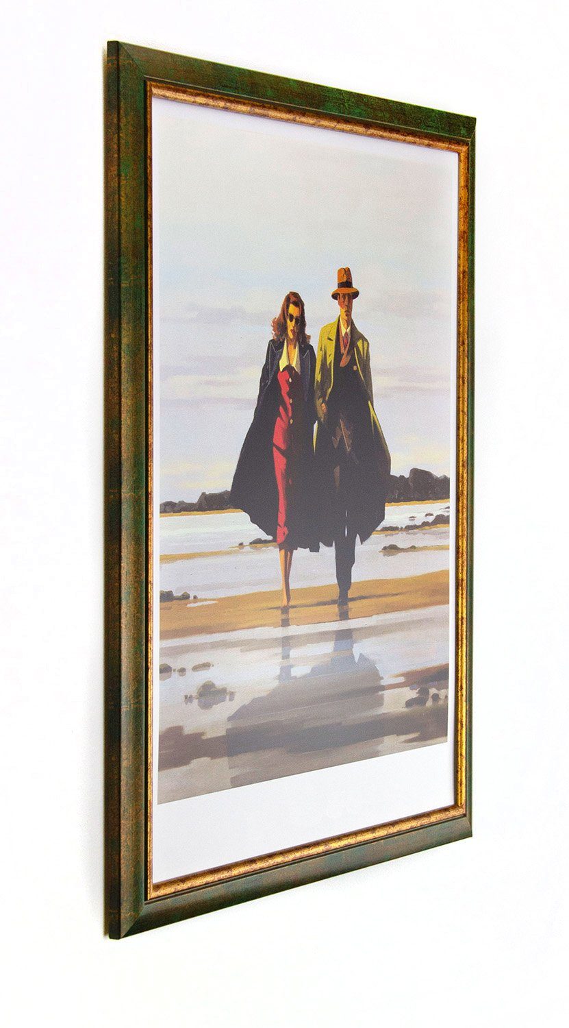 Einzelrahmen Bilderrahmen Palermo, (1 Stück), 20x20 cm, Grün Gold, Holz