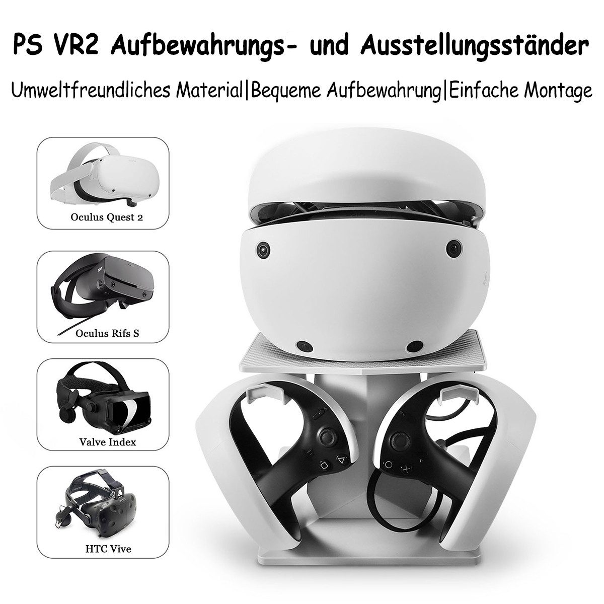 KINSI Konsolen-Standfuß PS VR2 Tischaufsteller, Horizontaler Ständer, stabil, für PS Konsole, (VR Headset Halterung Zubehör, Controller Halterung) – Bild 3 von 5