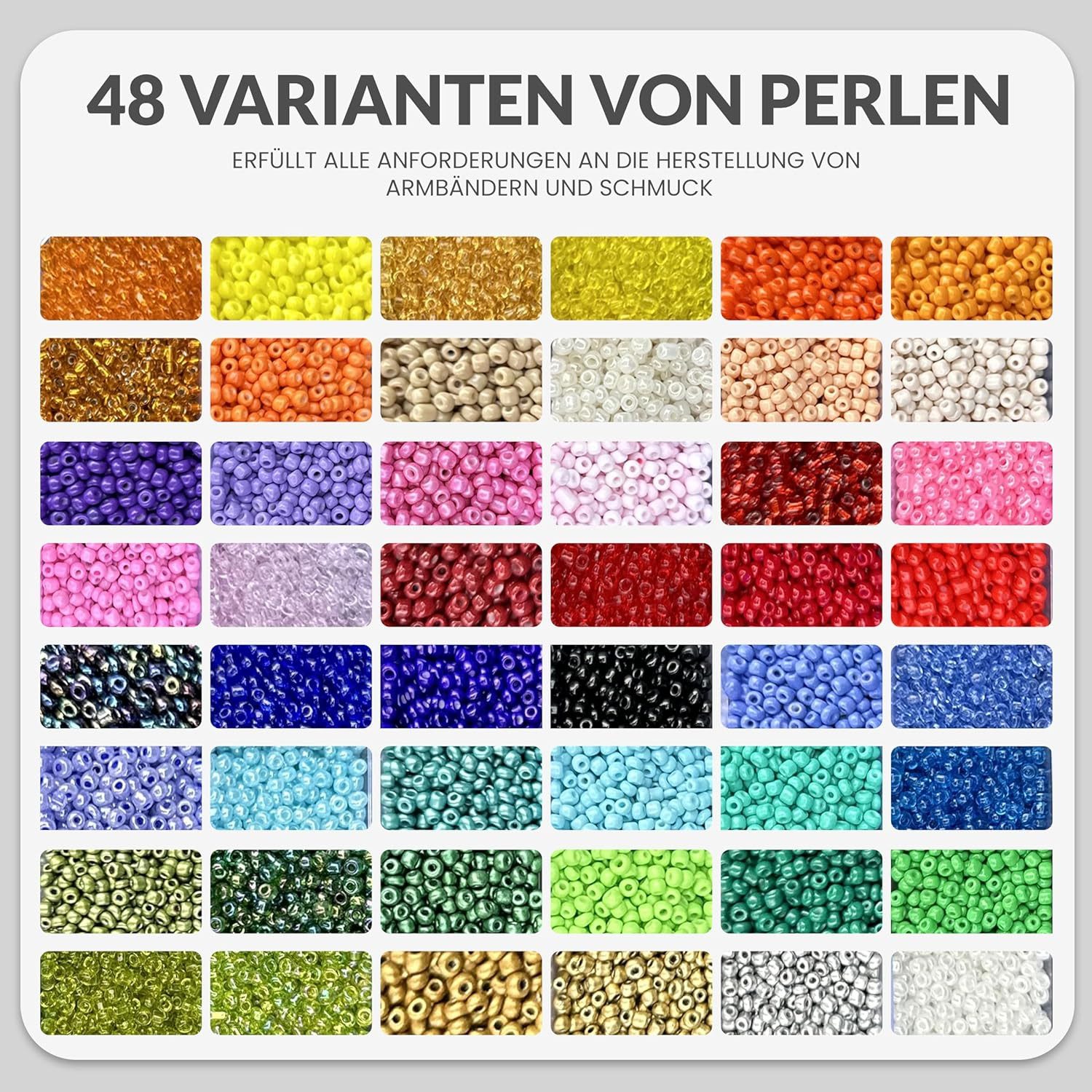 Montegoni Bastelperlen 17180 Stück 3mm Perlen für Armbänder, (Armbänder selber machen Perlensets für Mädchen), DIY perlen zum auffädeln Glasperlen zum auffädeln