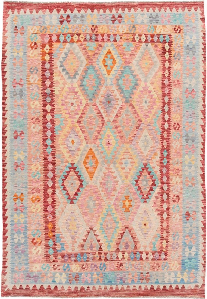 Orientteppich Kelim Afghan 204x291 Handgewebter Orientteppich, Nain Trading, rechteckig, Höhe: 3 mm | Kurzflor-Teppiche