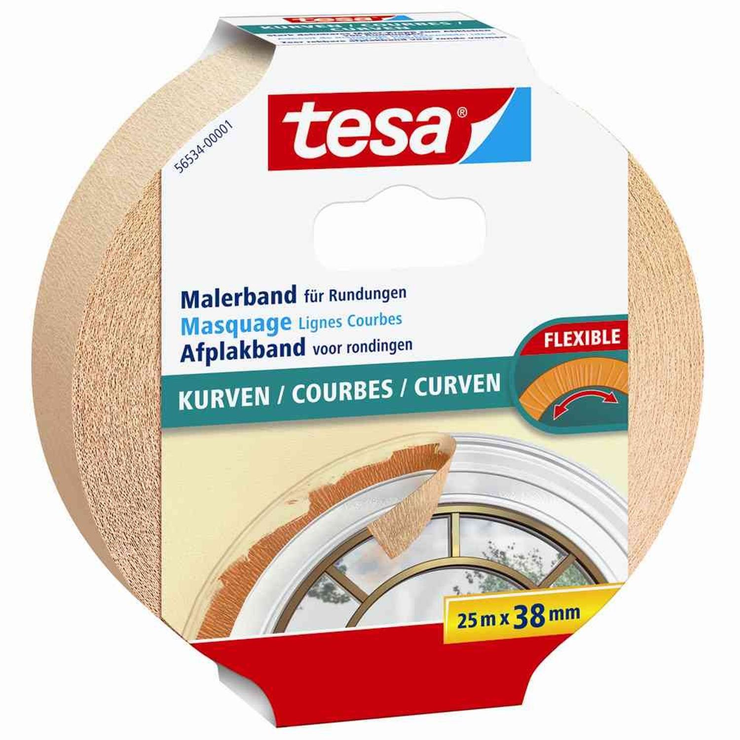 Klebeband Malerband Kurven 25 m x 38 mm