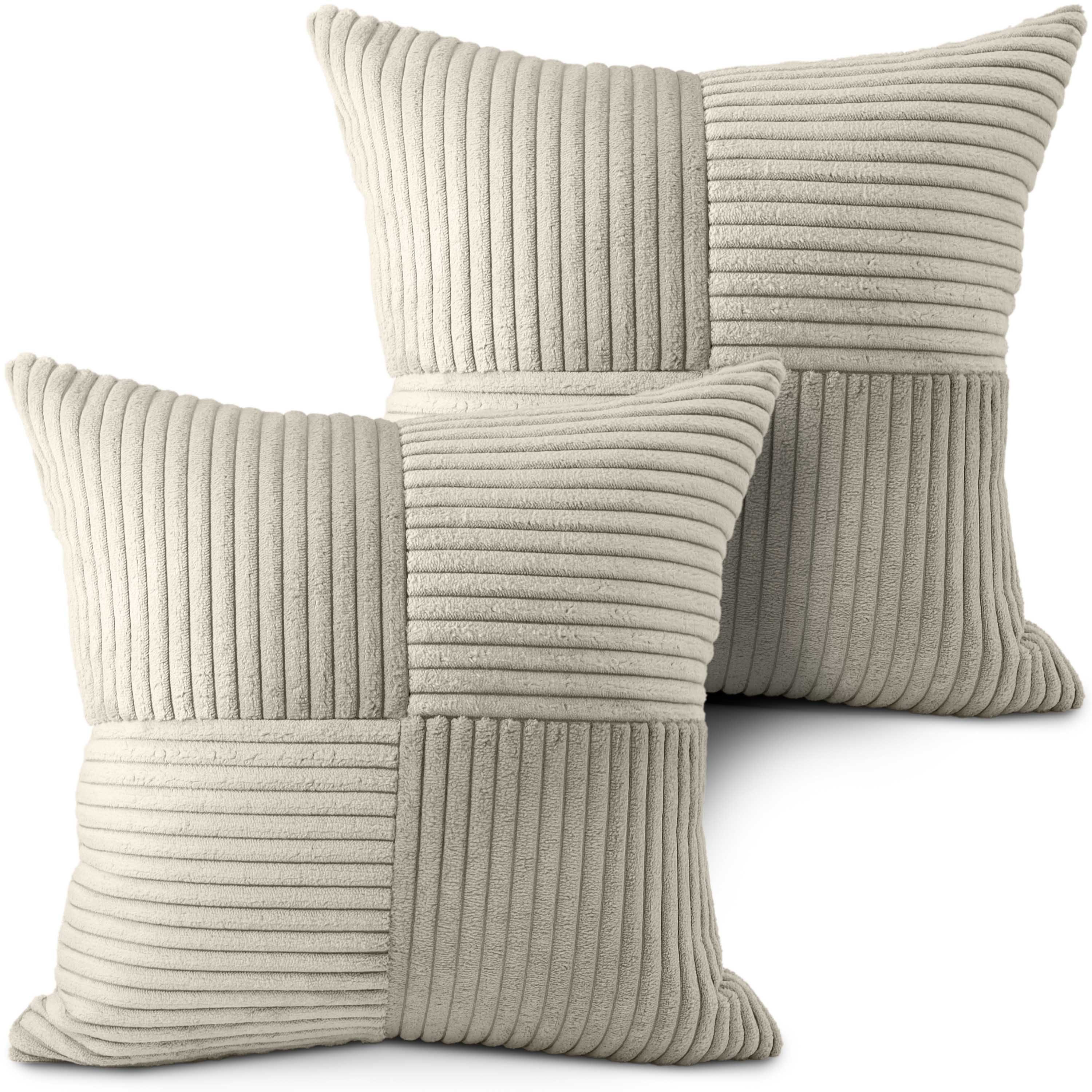 Amilian Dekokissen mit Füllung und Kissenbezug - Deko Kissen, Sofakissen, Zierkissen, (2 Stück), 50x50 cm, Kopfkissen mit Kissenfüllung