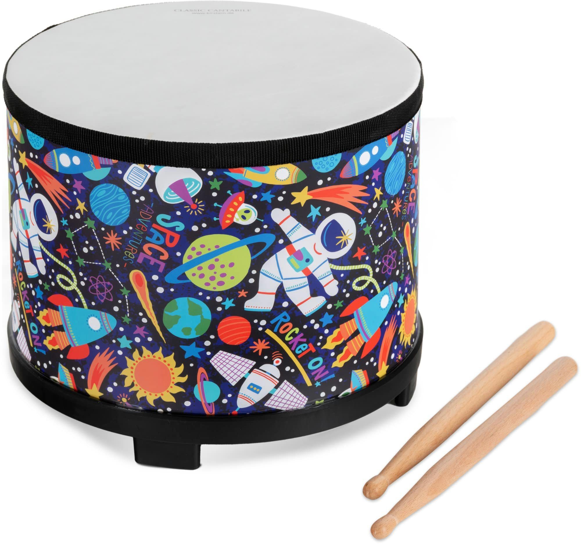 Classic Cantabile Trommel - Kindertrommel - Perfekt für kleine Kinderhände,Inkl. Drumsticks, 3-St., Trommel für Kinder - Trainiert das Rhythmusgefühl