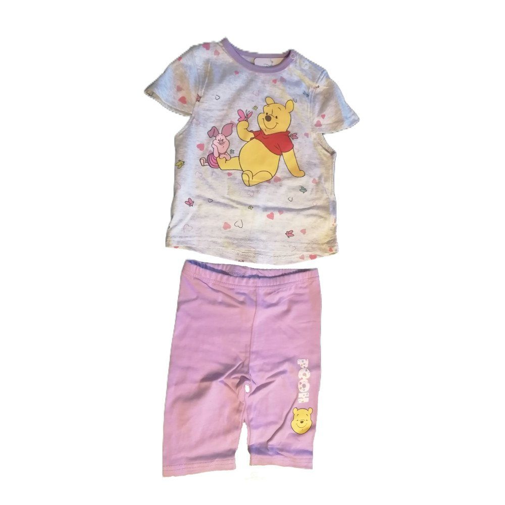 WINNIE POOH Shirt & Hose Kurzes Baby-Bekleidungs-Set mit Winnie Puuh und Ferkel-Motiv (Set, 2-tlg)