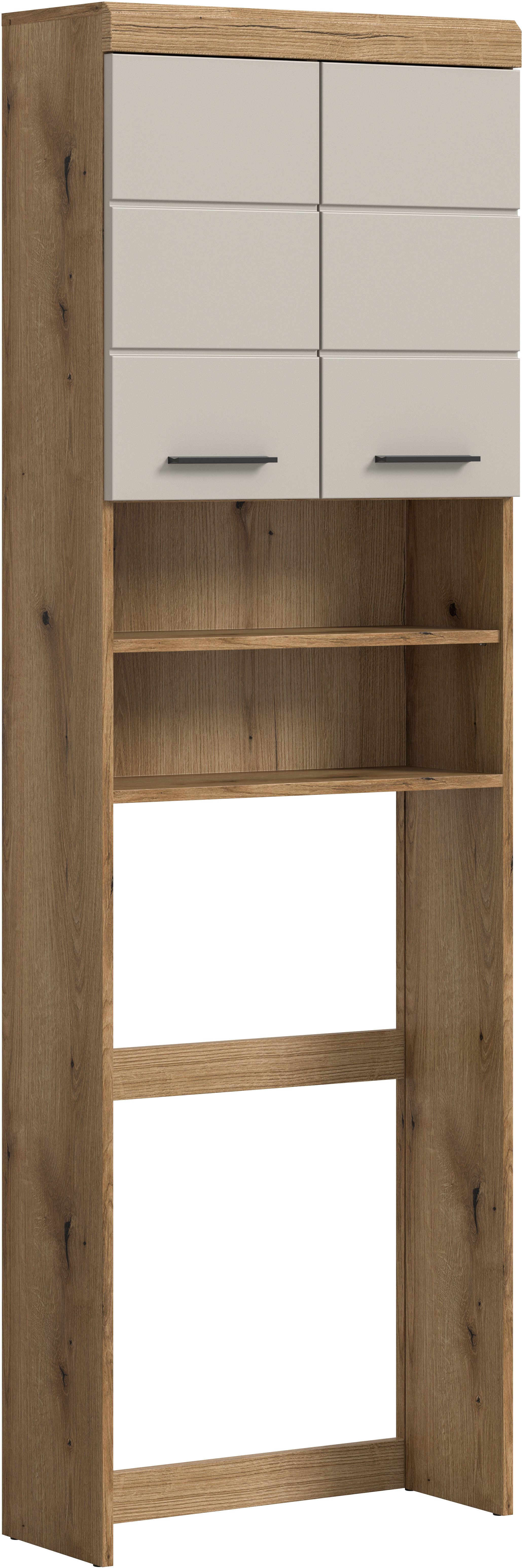 welltime Waschmaschinenumbauschrank SIENA, Breite 63cm, für Waschmaschine & Trockner, 2 Türen, MDF-Front (TOPSELLER) in verschiedenen Farben, Überbauschrank, Umbauschrank, Badschrank