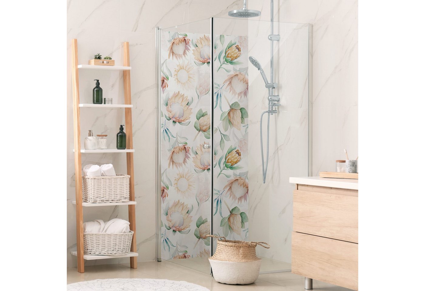 Thumbnail - Bilderdepot24 Badrückwand Aquarell gelb Duschrückwand ohne Bohren Dusche, (Hartfolie matt » Selbstklebend PREMIUM 0,61 m...