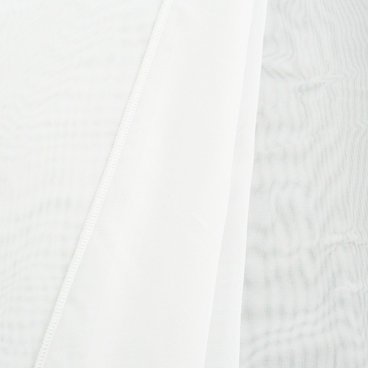 Meterware Gardinenstoff Stores Voile einfarbig creme transparent 3,0m Höhe, leicht perforiert, Voile, mit Bleiband