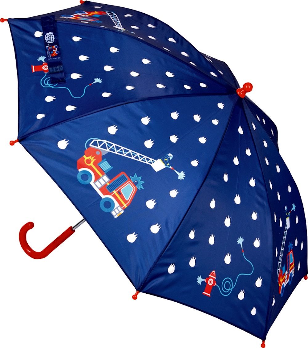 COPPENRATH DIE SPIEGELBURG Stockregenschirm Zauber-Regenschirm Feuerwehr (Wenn ich mal groß bin), Punkte auf dem Regenschirm färben sich bei Nässe bunt