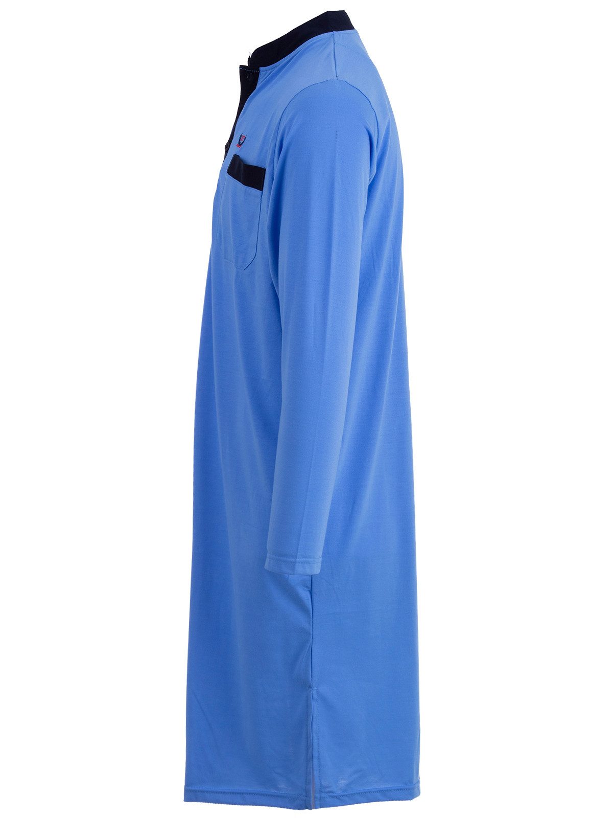 Henry Terre Nachthemd Nachthemd Langarm - Stehkragen Unifarben günstig online kaufen