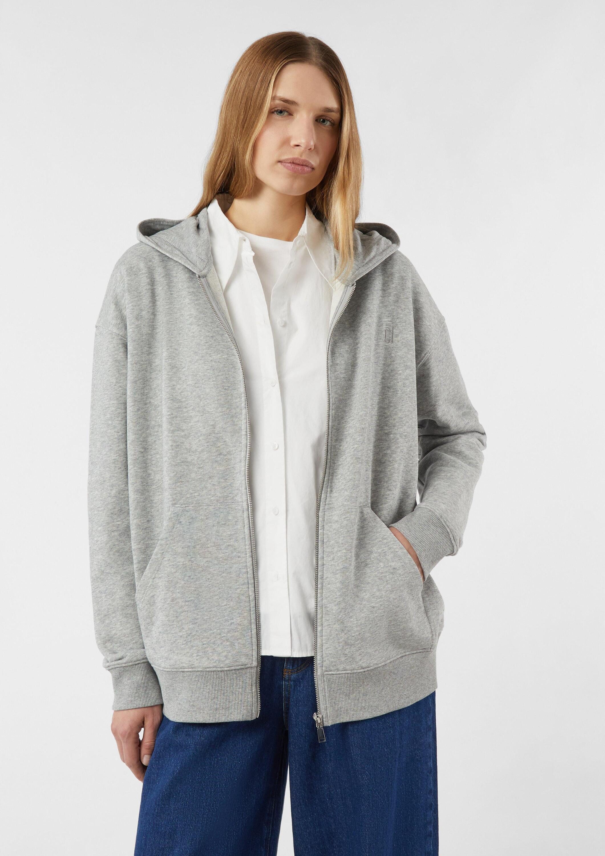 comma Sweatjacke Sweatshirt Oversized Sweatjacke mit Kapuze