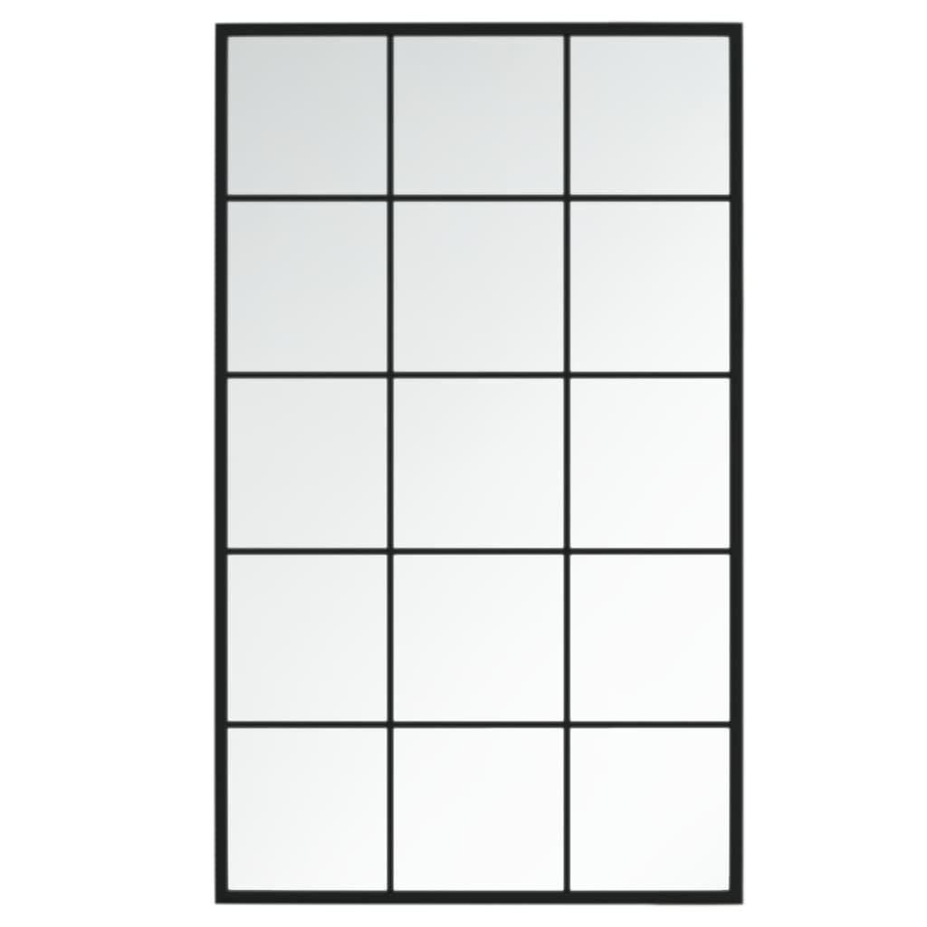 Spiegel Wandspiegel Schwarz 100x60 cm Metall