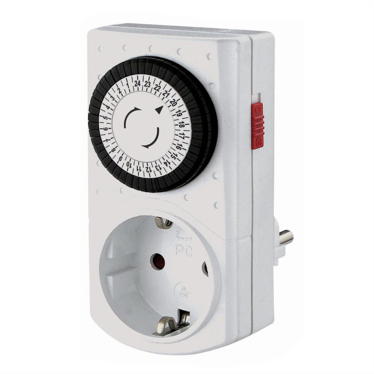 Bachmann Mini Timer Mechanisch 24h Stromadapter, 0 cm, Weiß Kleinster Schaltabstand 30 Minuten, 852.104
