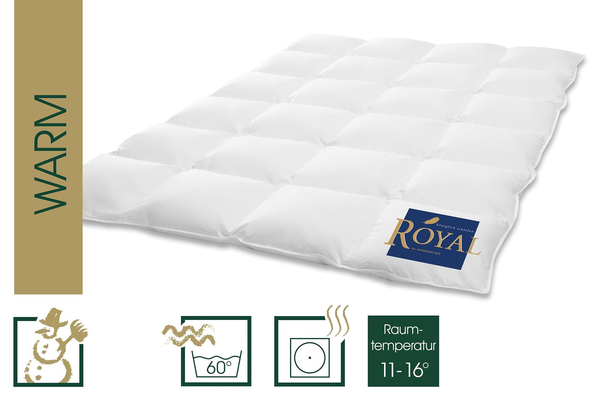 HANSKRUCHEN Daunenbettdecke Hanskruchen Daunendecke Royal Warm 240 x 200 cm, Bezug: 100% Baumwolle