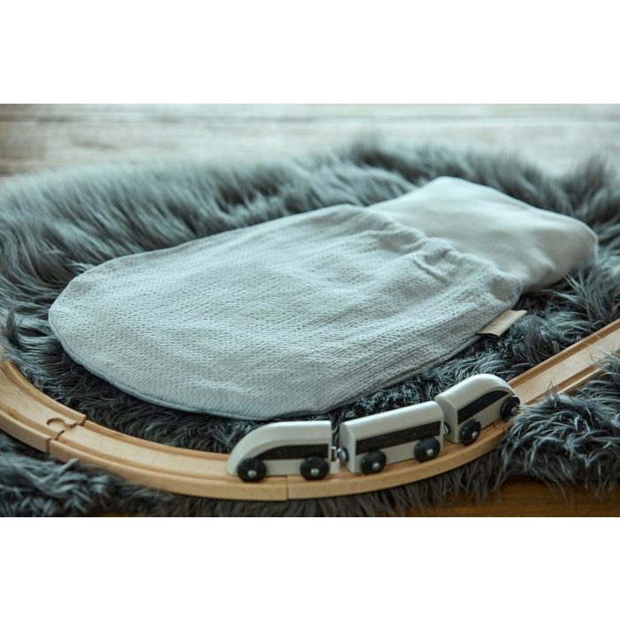 KraftKids Babyschlafsack Doppelkrepp Grau Herbst/Winter-Variante 100% Baumwolle hochwärtiger Stoff Innen warmer Fleece