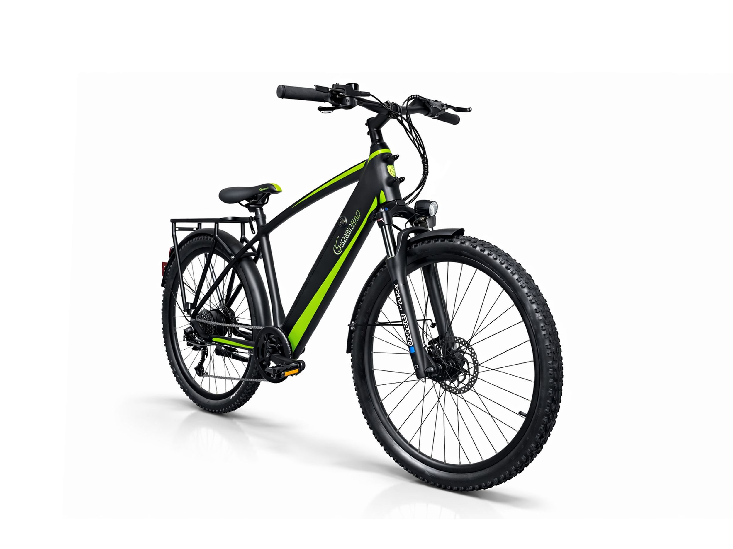 SachsenRAD E-Bike Trekkingrad R8T Flex III mit Gepäckträger, 9 Gang Shimano, Kettenschaltung, Heckmotor, 522 Wh