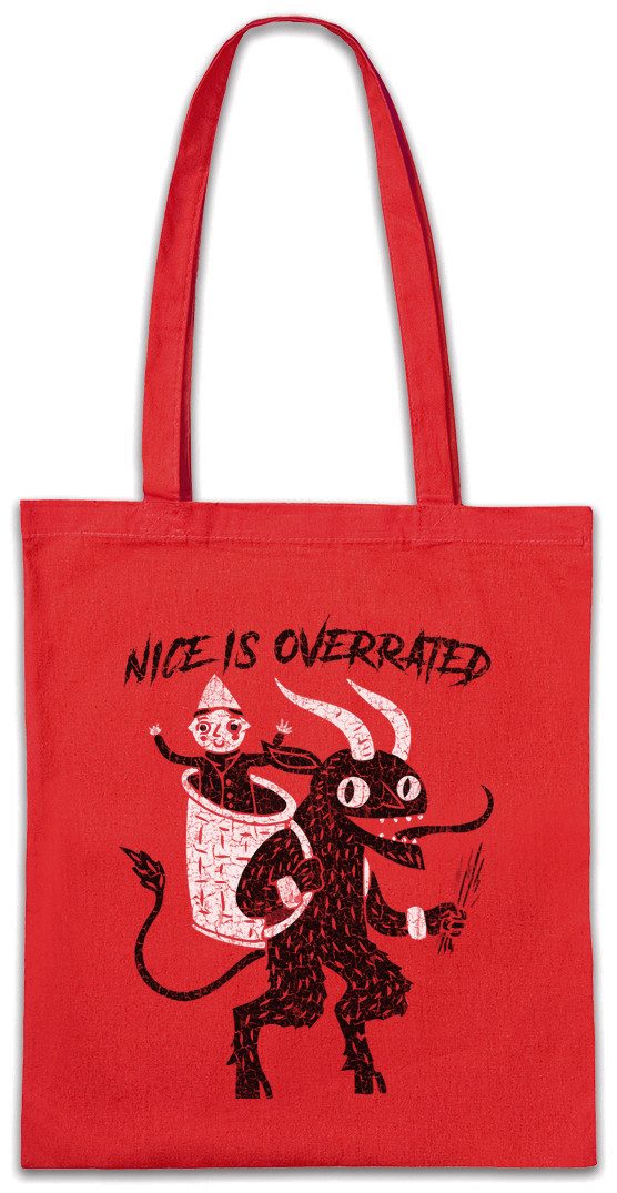 Beuteltasche Nice Is Overrated Stofftasche Teufel Skull Schädel Devil Satan
