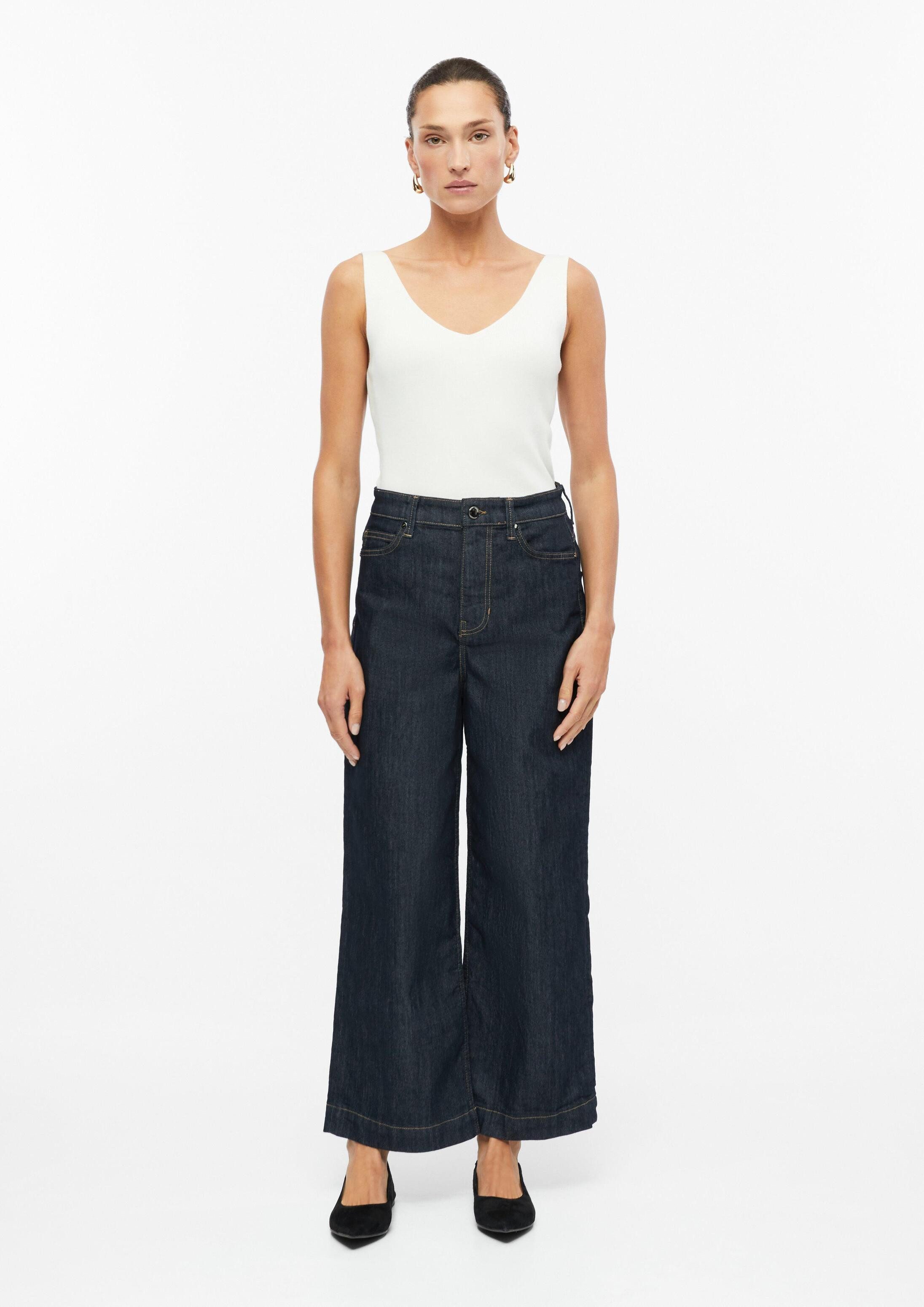 s.Oliver Weite Jeans Jeans-Hose SURI Cropped-Jeans Suri / Regular Fit / High Rise / Wide Leg