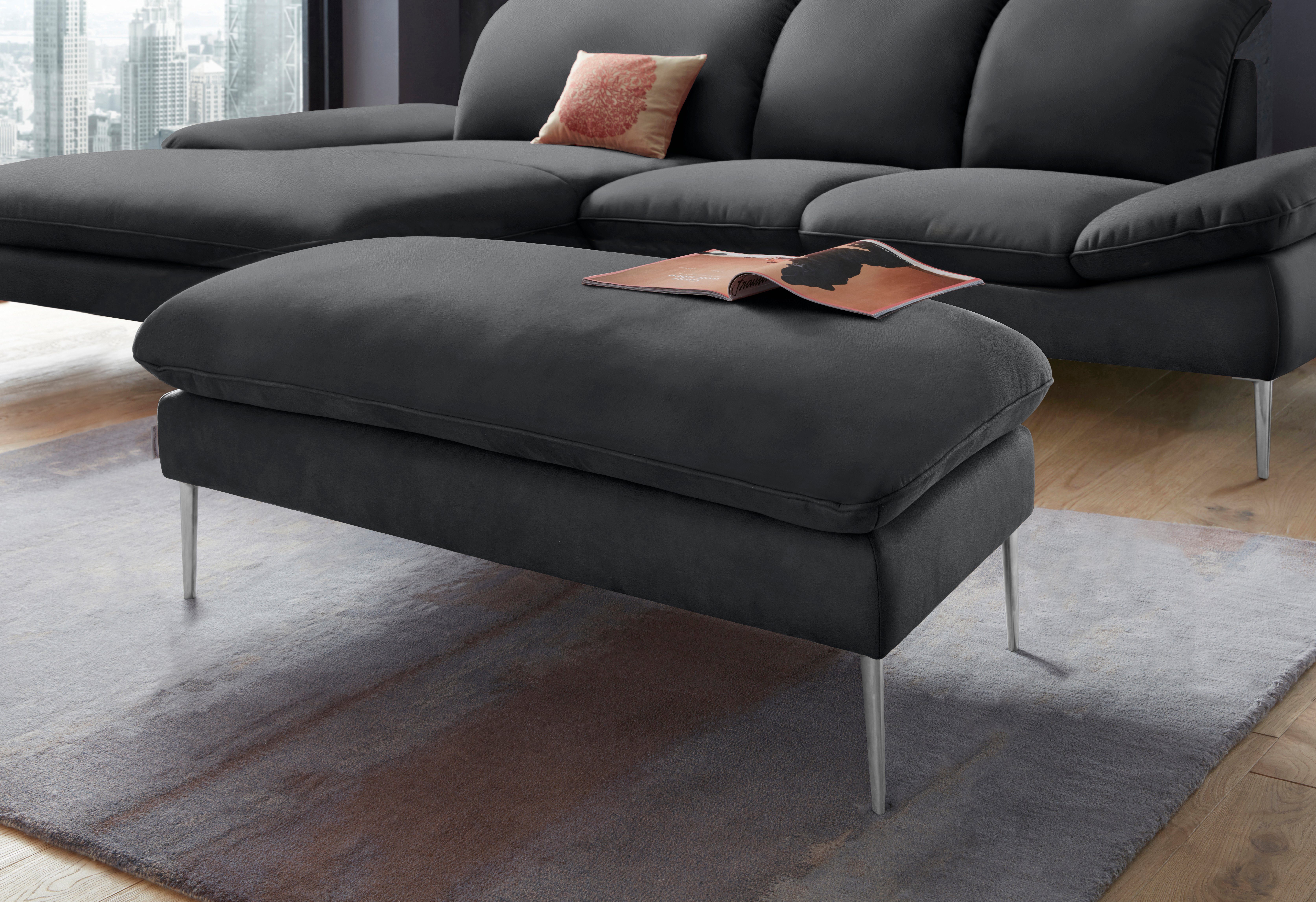 W.SCHILLIG Hocker enjoy&MORE, Füße Chrom glänzend, Breite 106 cm