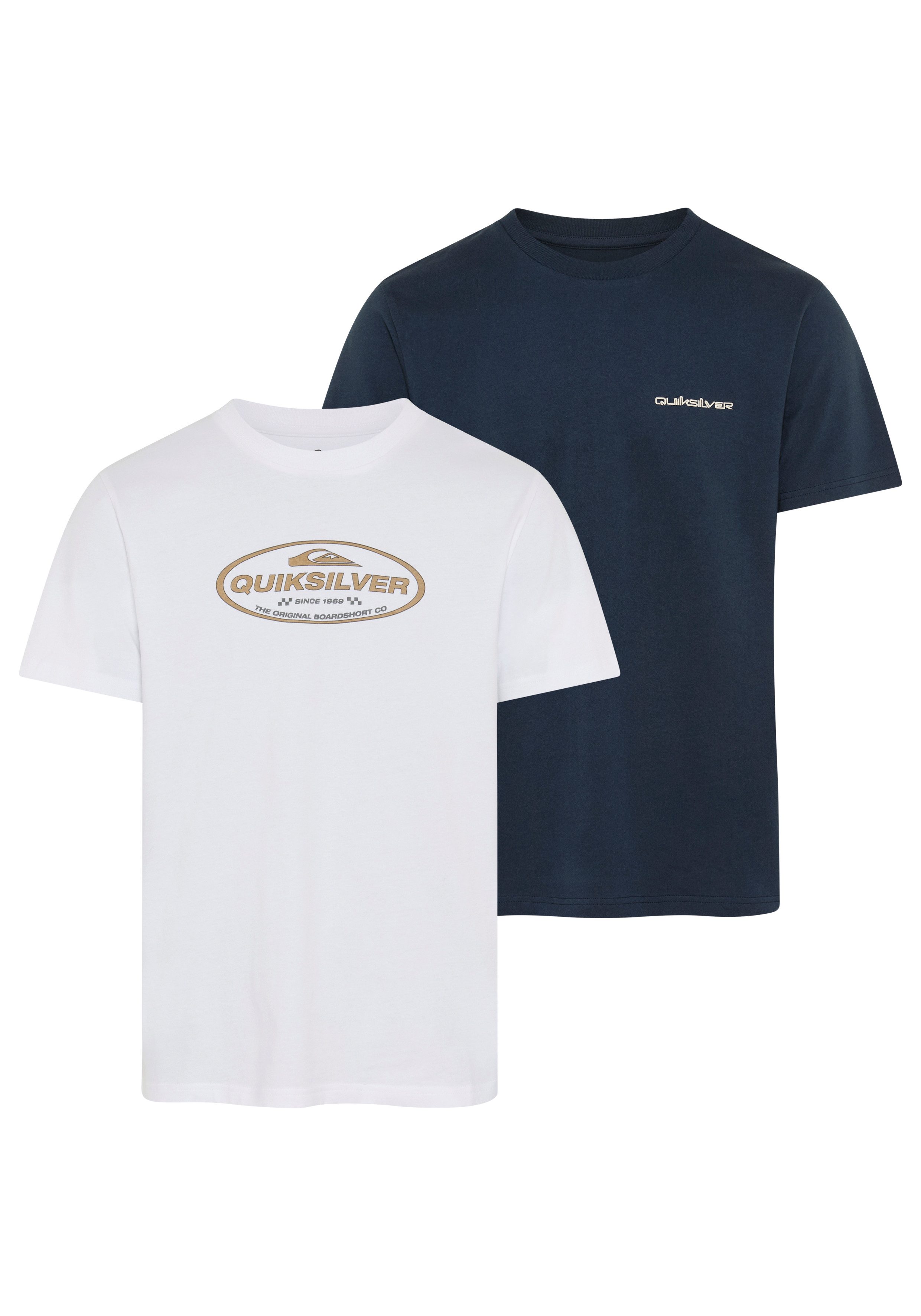 Quiksilver T-Shirt LIGHT WAVES OFF COURSE SHORT SLEEVE PACK (2-tlg) 2er-Pack, Kurzarm-Design, mit Rundhalsausschnitt, aus Jersey