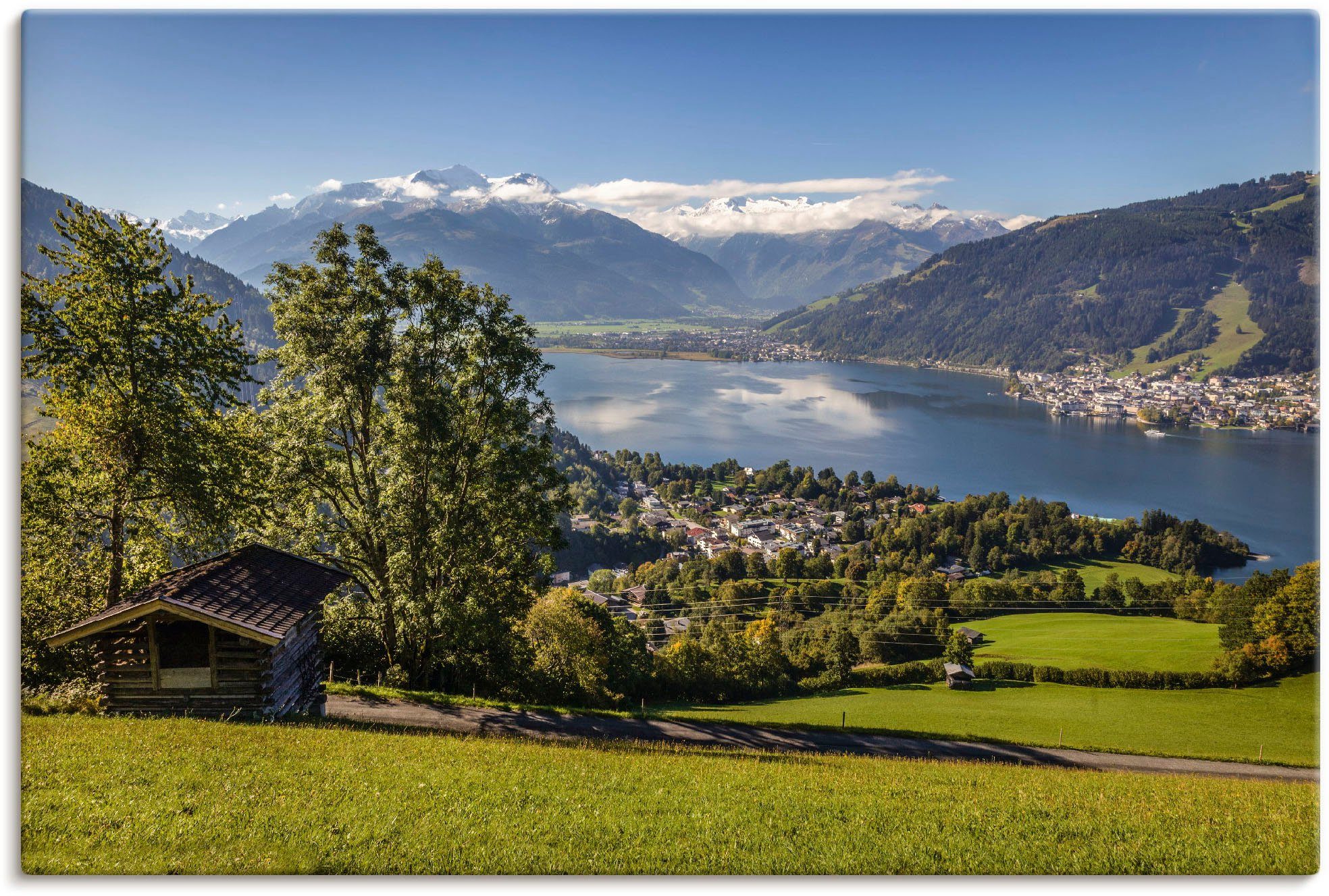Artland Wandbild »Blick auf den Zeller See«, Berge & Alpenbilder (1 Stück), in vielen Größen & Produktarten - Alubild / Outdoorbild für den Außenbereich, Leinwandbild, Poster, Wandaufkleber / Wandtattoo auch für Badezimmer geeignet-Otto