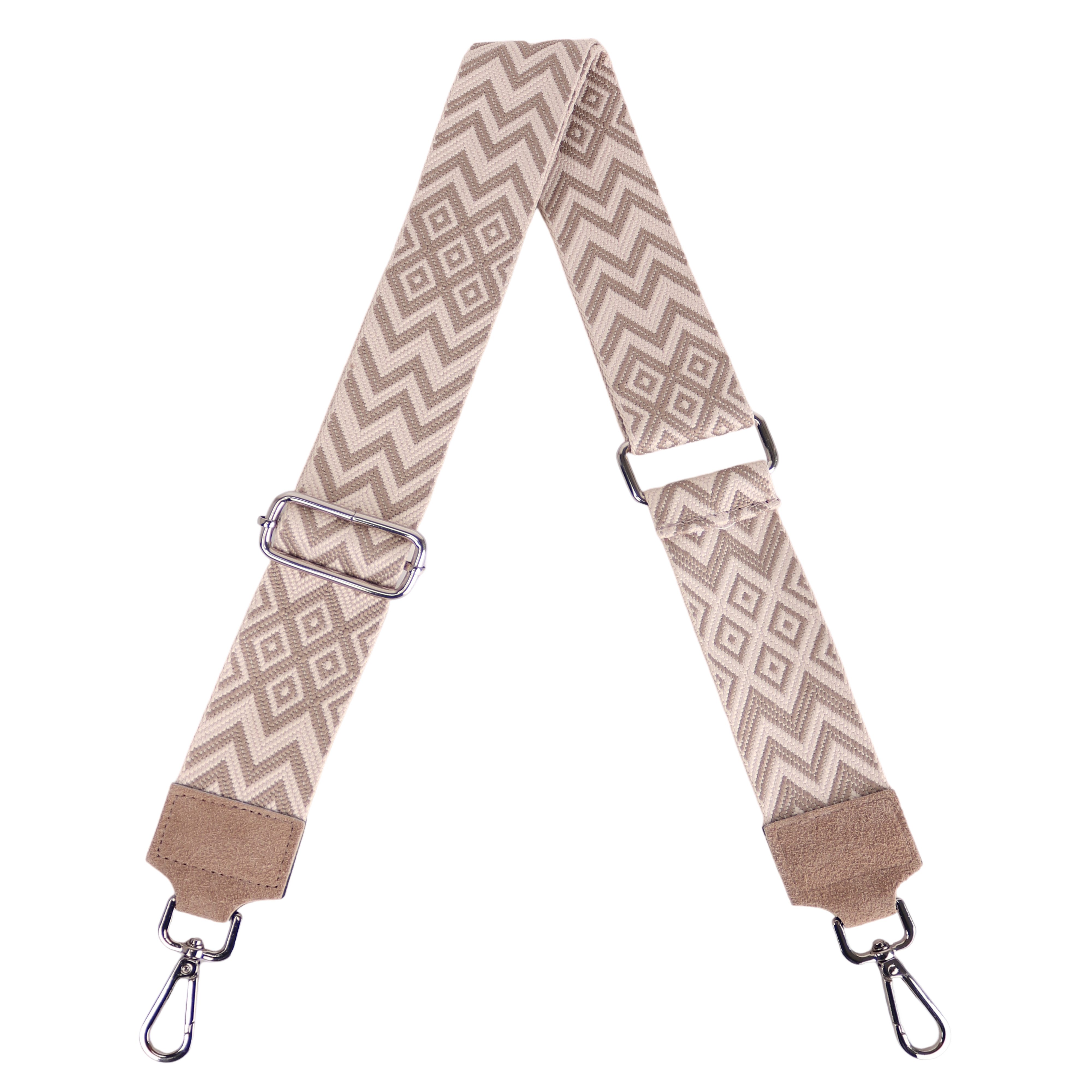 MIRROSI Schulterriemen Made in Italy aus Echtleder Schultergurt für Tasche zum Wechseln (passt perfekt für die Taschen aus Veloursleder) 5cm Breit Bohemian Style, Lederbesatz aus Wildleder