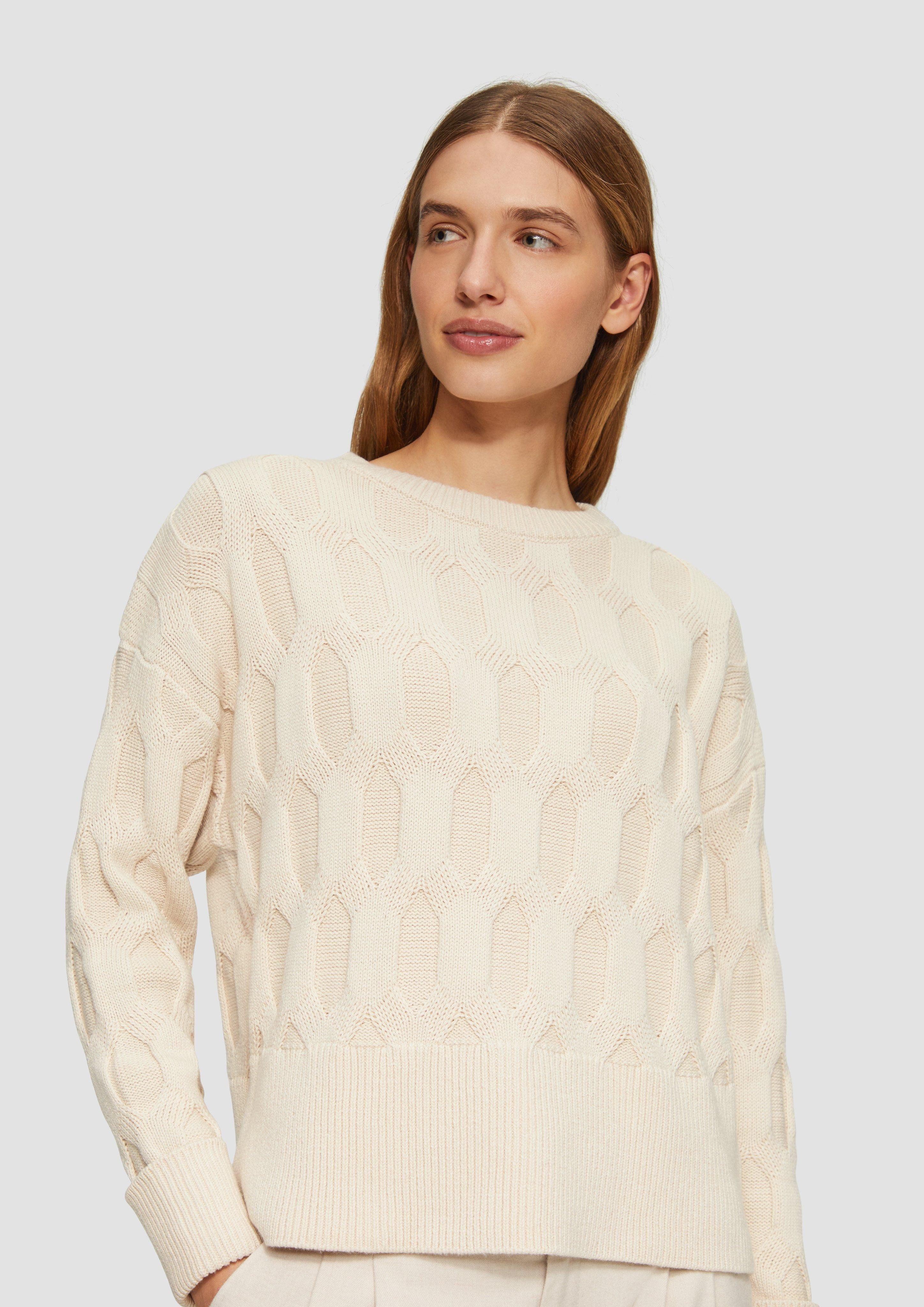 s.Oliver Strickpullover Oversized Pullover mit Strickmuster günstig online kaufen