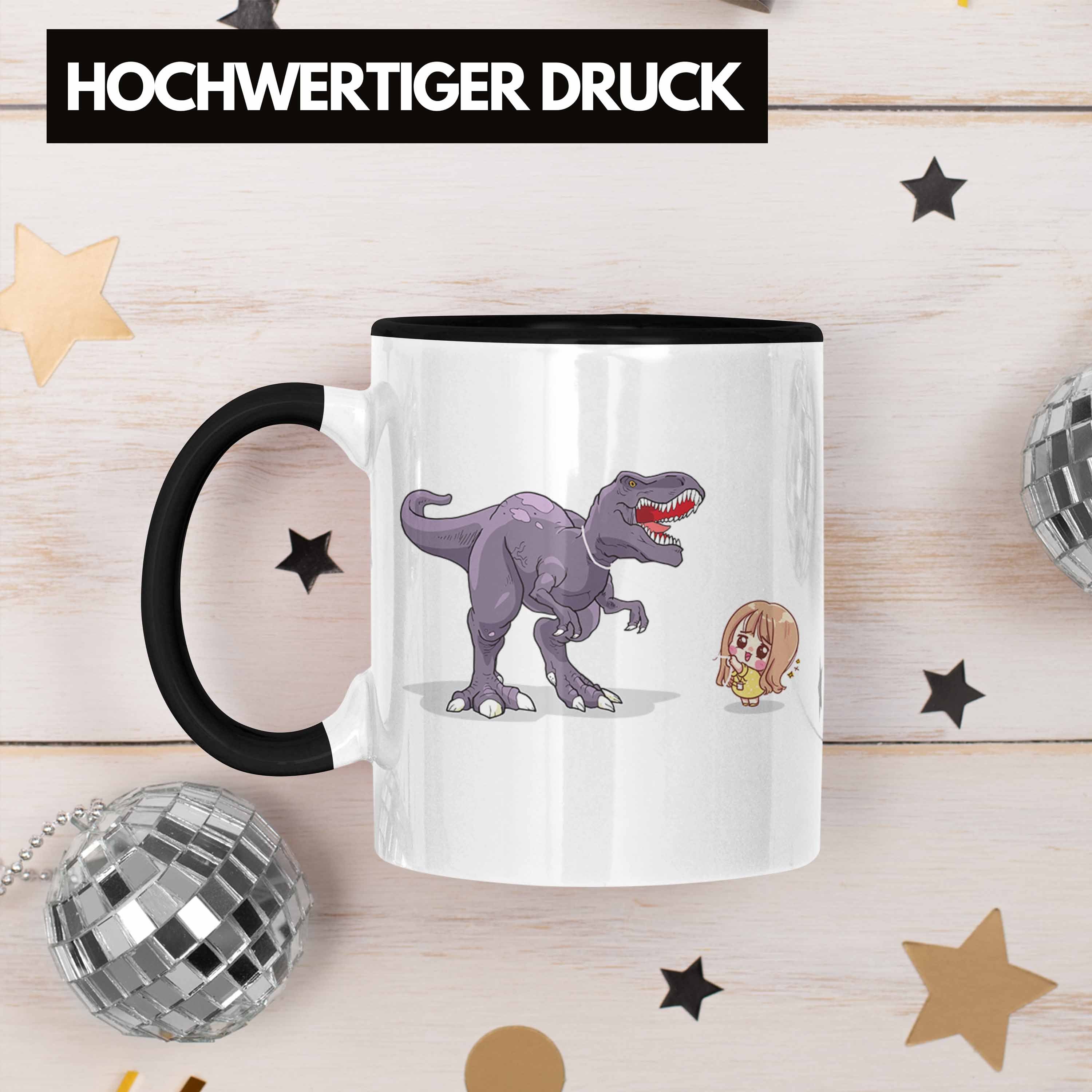 Geschenkidee Tasse Tasse Geschenke für Lustig Trendation Dinofans Dinosaurier Schwarz Coole Mädchen - Trendation