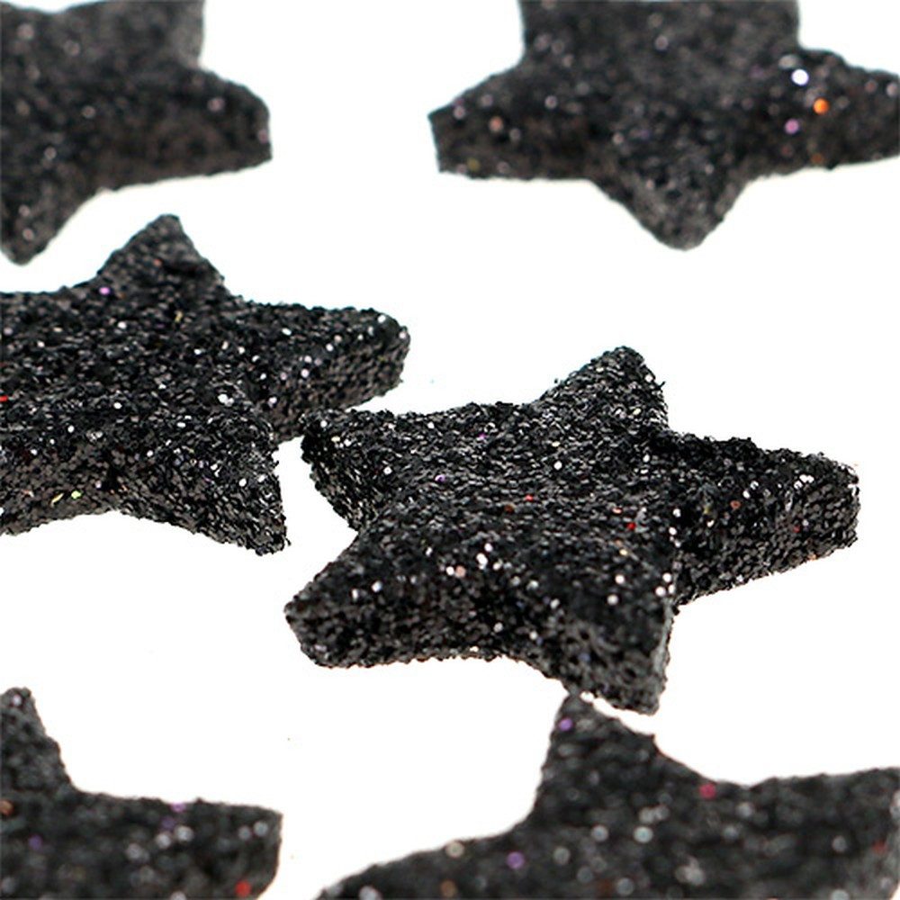 Florists Products Weihnachtsmann Mini Glitterstern Schwarz 2,5 cm 96 Stk Deko Weihnachten, 96 Stück