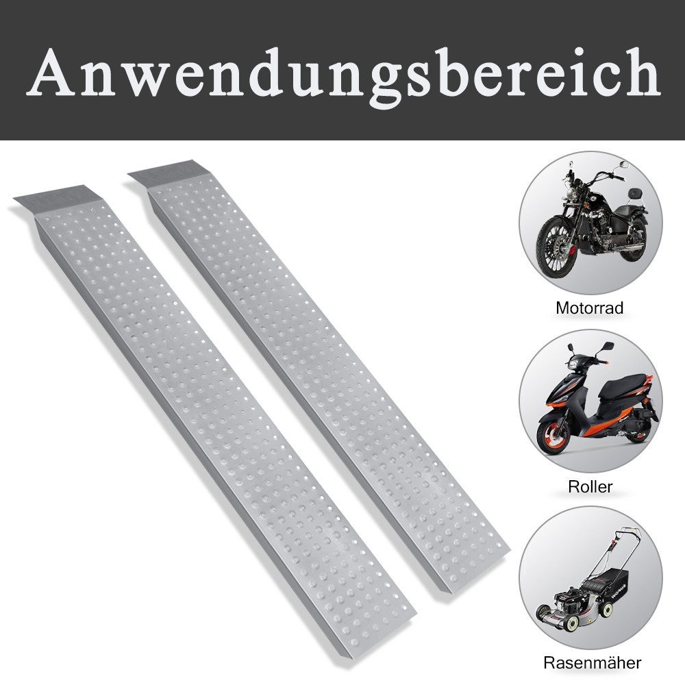 FIVMEN Auffahrrampe Laderampe Verladerampe 2 x Rollstuhlrampe Stahl Motorradrampe Rampe (135cm / 160cm), für PKW, Anhänger, Treppe, Fahrrad Max 400 kg – Bild 5 von 5