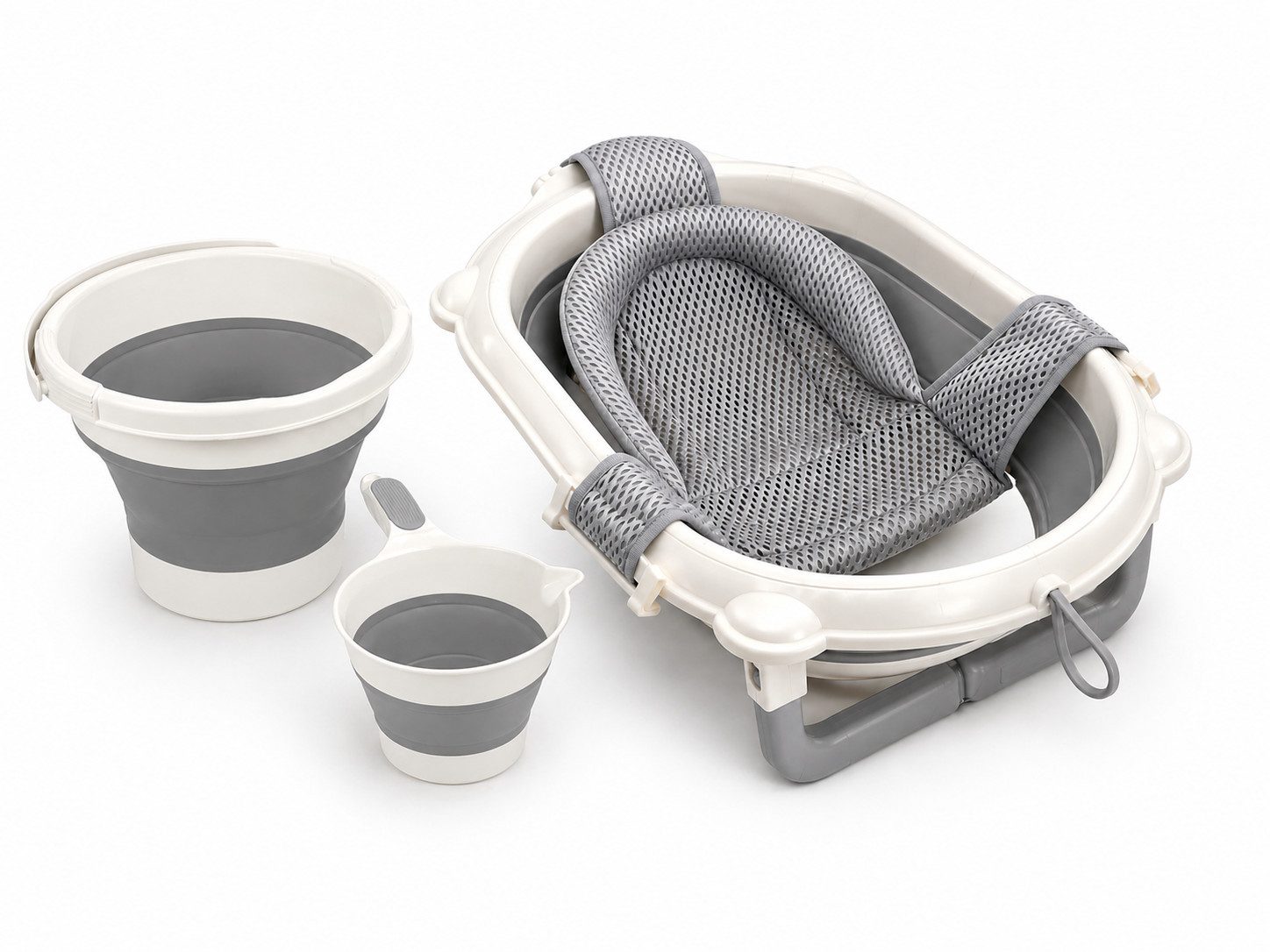 Boncuks Home Babybadewanne Klappbare Babybadewanne Set – Platzsparend, Tragbar, Sicheres Design
