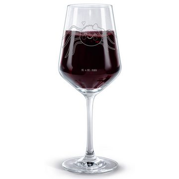 Mr. & Mrs. Panda Rotweinglas Spinne Agathe Freude - Transparent - Geschenk, Hochwertige Weinaccess, Premium Glas, Spülmaschinenfest
