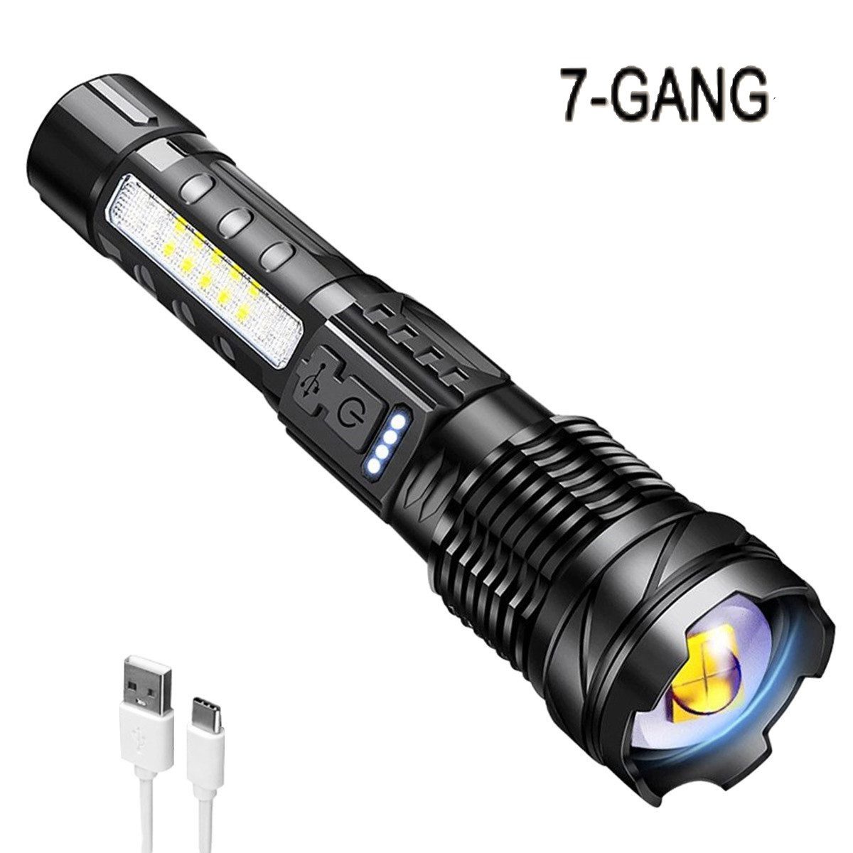 Welikera LED Taschenlampe 30W Taschenlampe, taktische LED-Taschenlampe, 7 Lichtmodi, Wasserdicht