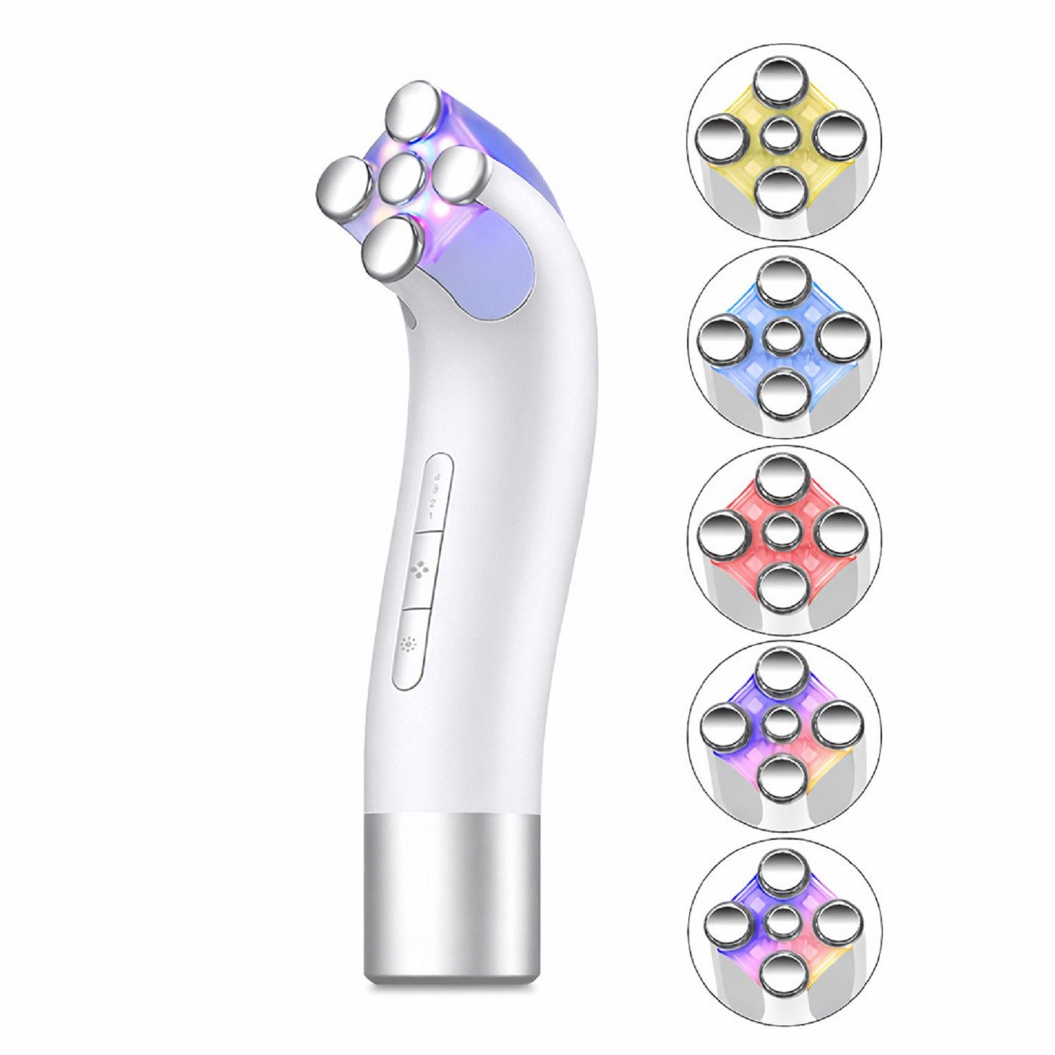 COOL-i ® Gesichtsmassagegerät Multifunktionales RF-EMS-LED Beautygerät,Gesichts- & Halsmassage, Wärmepflege, Lichtpflege, kabellos & wiederaufladbar