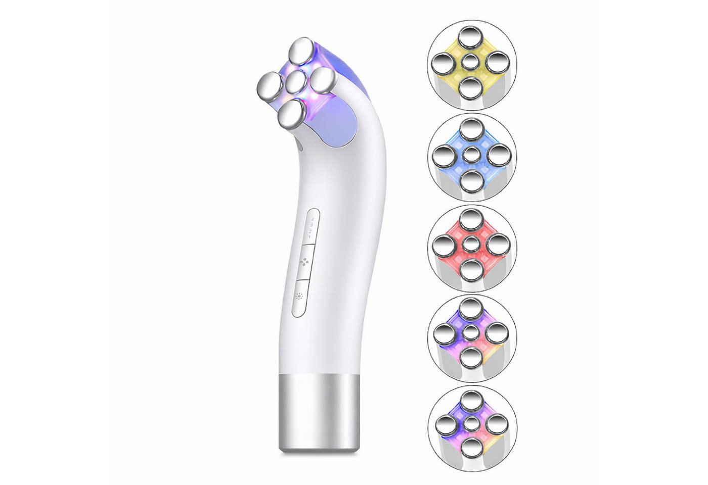 COOL-i ® Gesichtsmassagegerät Multifunktionales RF-EMS-LED Beautygerät,Gesichts- & Halsmassage, Wärmepflege, Lichtpflege, kabellos & wiederaufladbar