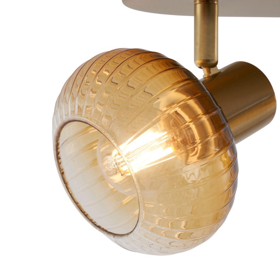 Qazqa LED Aufbaustrahler Teddy, ohne Leuchtmittel, Extra-Warmweiß, QAZQA Aufbau­spot, e14, gold, Metall, Modern