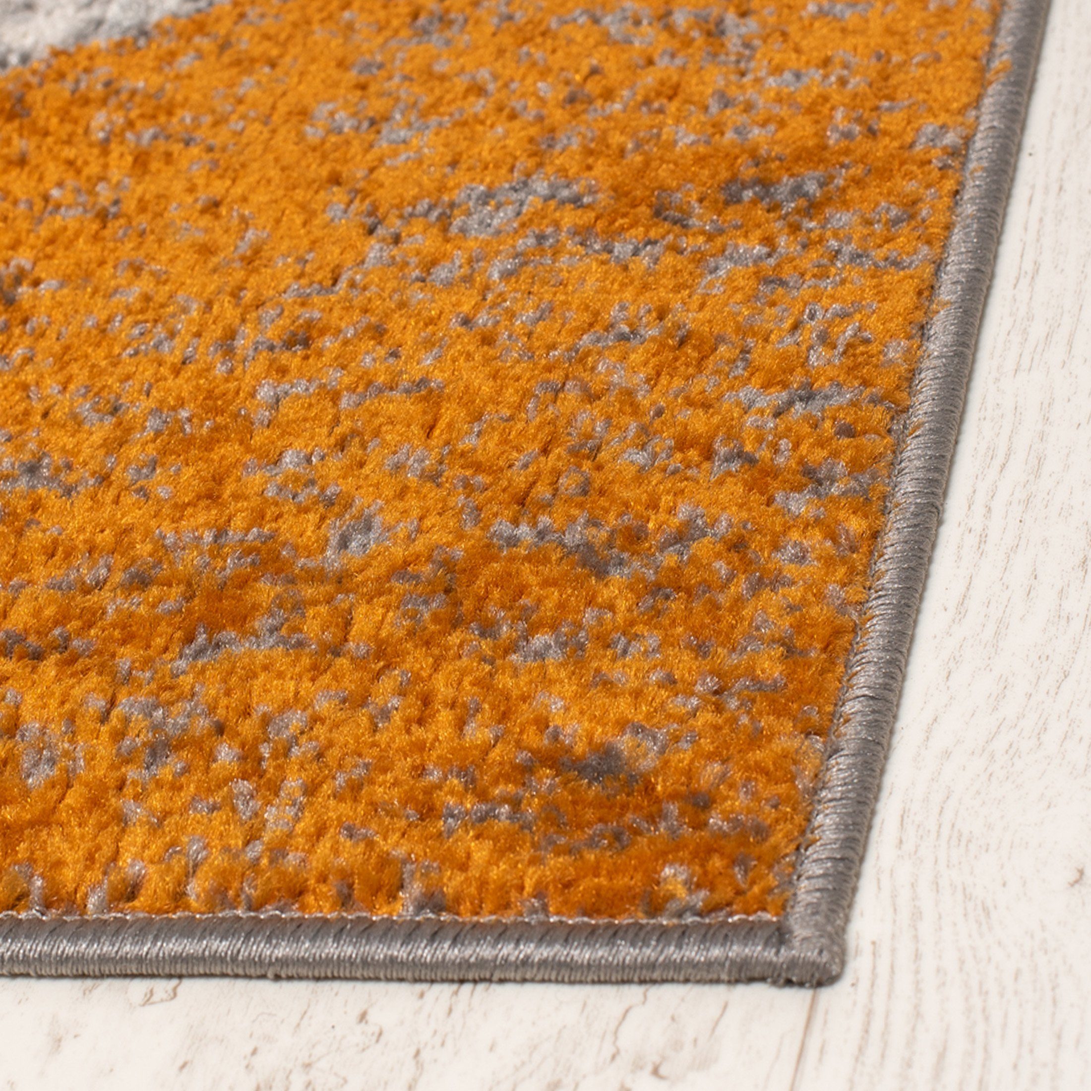 für x Geometrisch Fußbodenheizung, Grau Teppich Designteppich 170 120 Kurzflor, Kurzflor cm, Modern mm, Höhe Geeignet Orange farbe - Mazovia, 7 Muster
