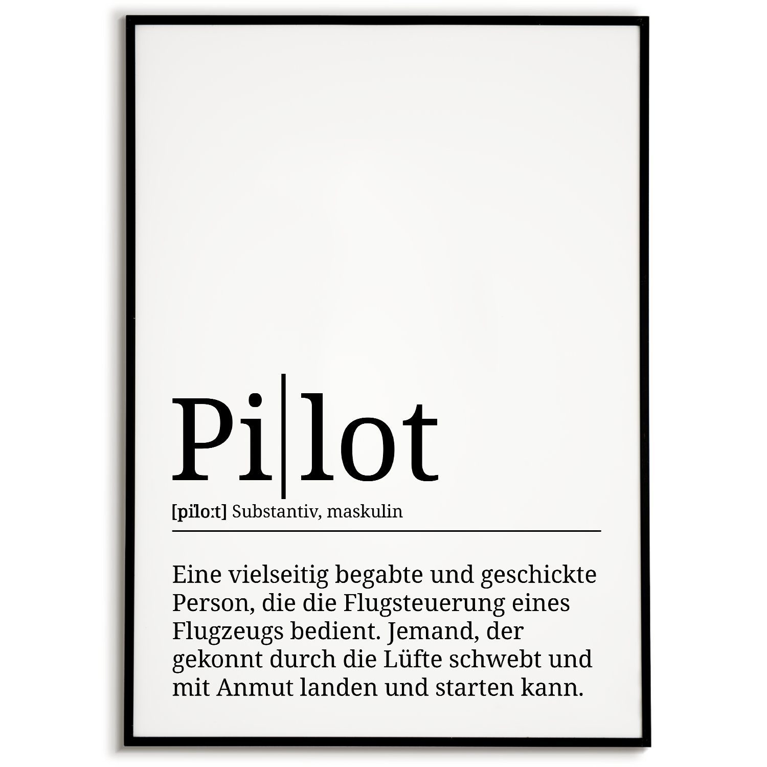Poster Pilot Definition Wandbild Geschenk