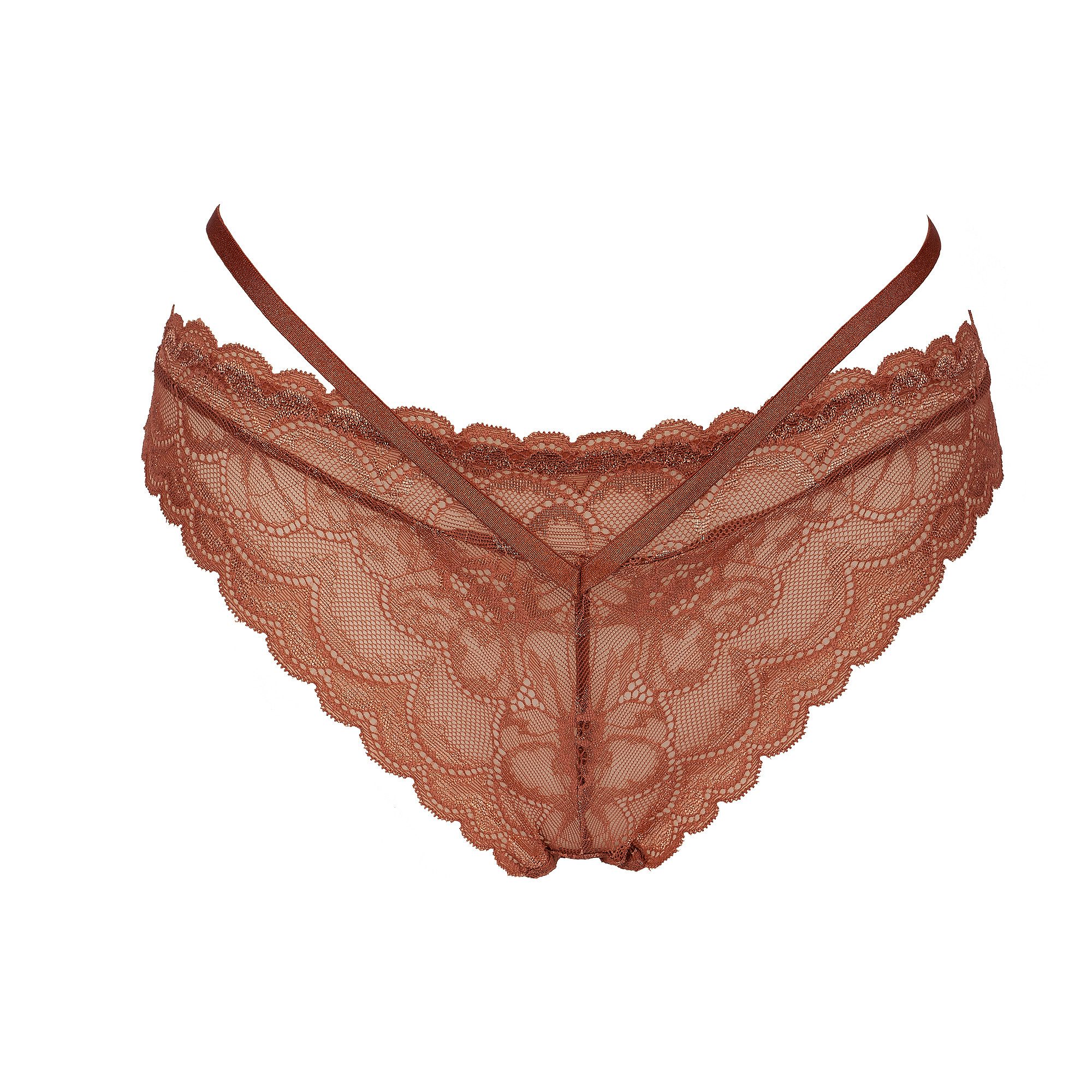 After Eden D-cup & up String Mexy mit Spitze, Riemchendetails, feminin, bequem, weich, elastisch