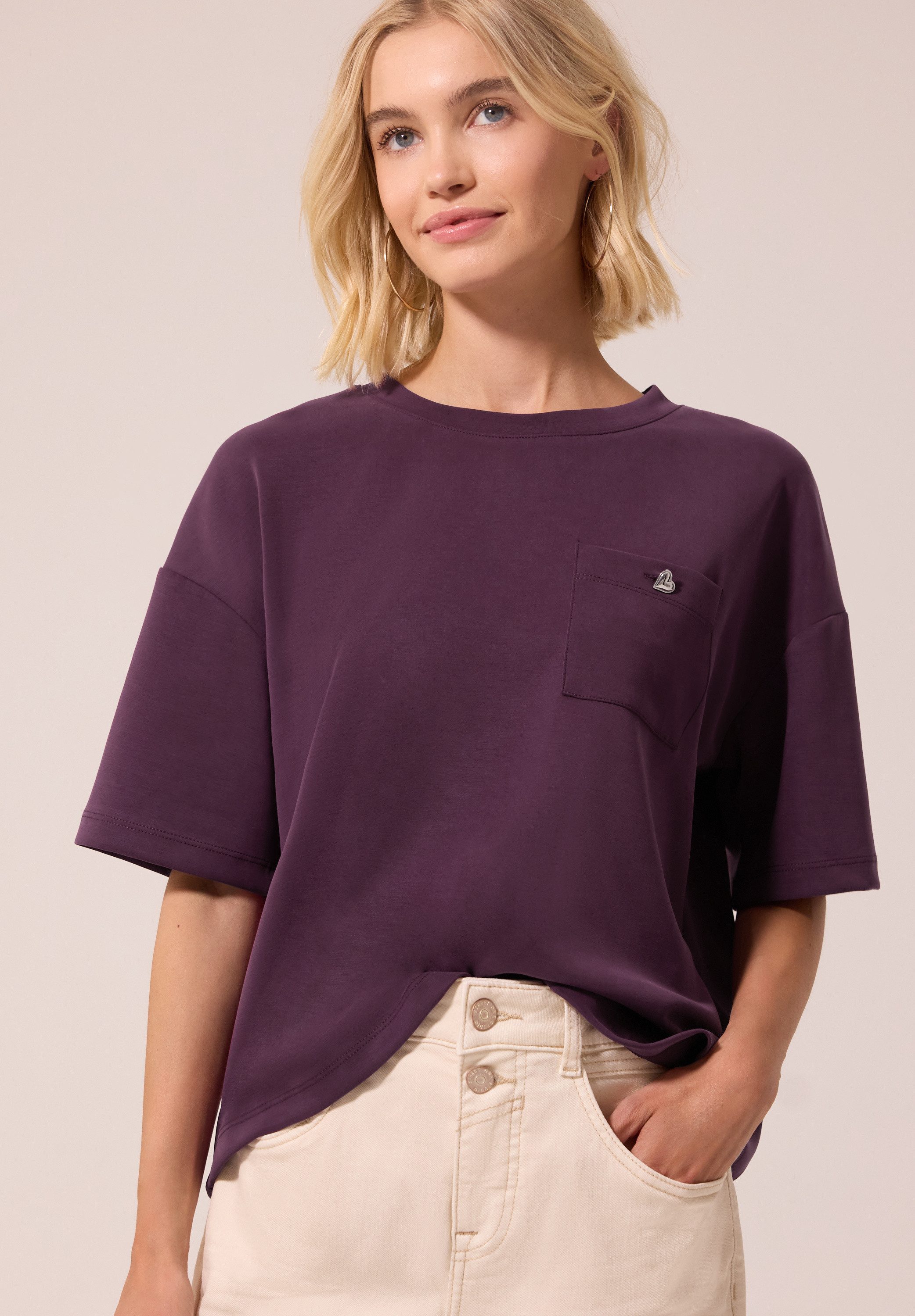 STREET ONE STUDIO T-Shirt aus softem Materialmix