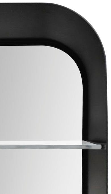 Talos Badezimmerspiegelschrank oval, und aus IP24, 40x60 BxH: schwarz Alumunium cm, Echtglas