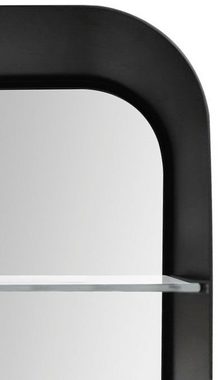 Talos Badezimmerspiegelschrank oval, BxH: 40x60 cm, aus Alumunium und Echtglas, IP24, schwarz