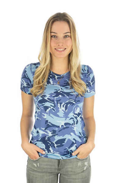 Tom Collins T-Shirt Triku Kurzarmshirt mit Allover-Camouflage-Druck